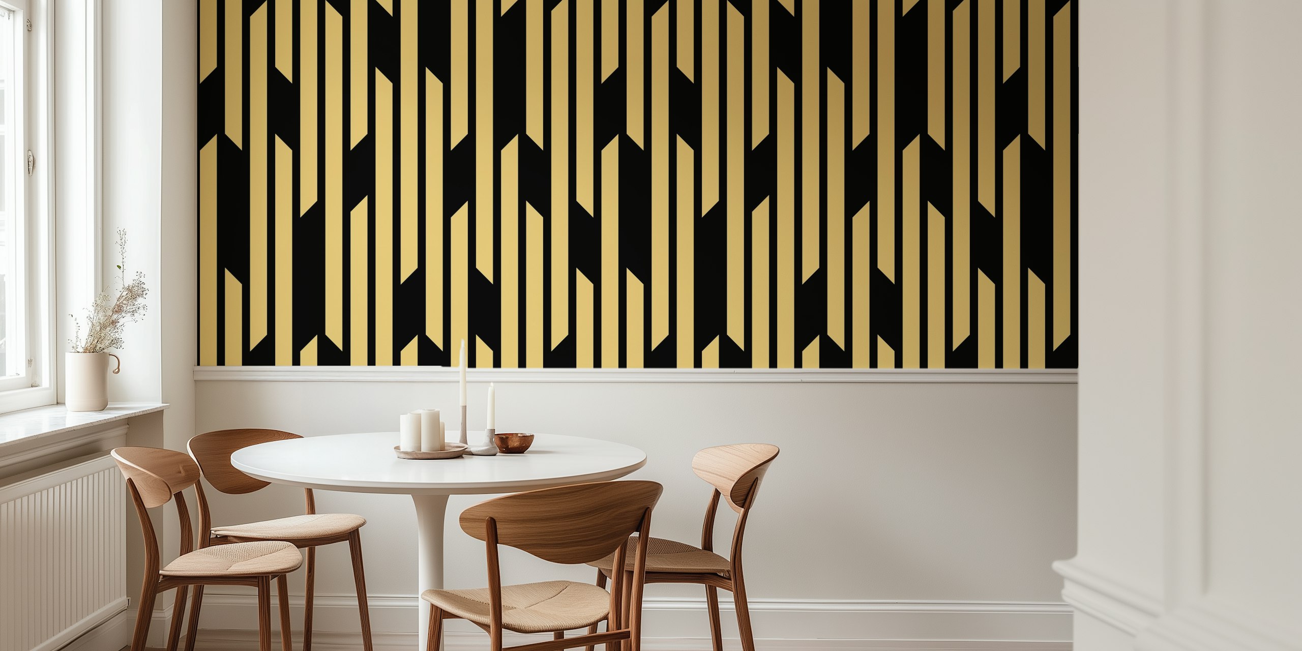 Art Deco Gatsby Stripes Gold tapetdesign
