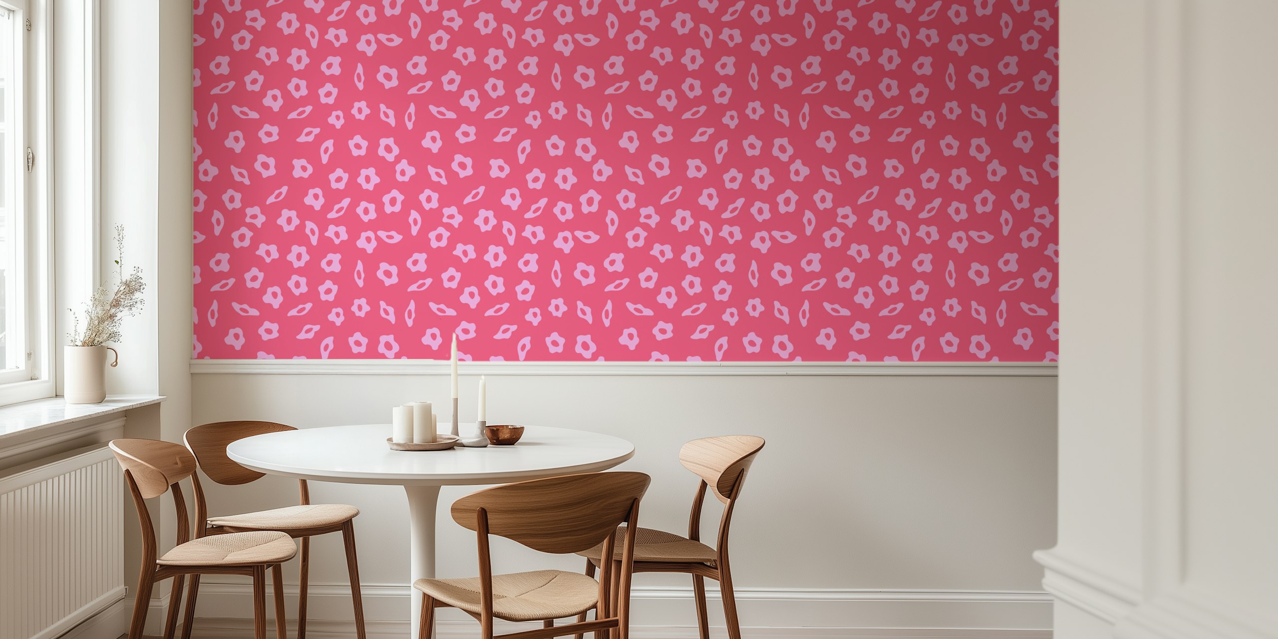 Cottage Blooms Simple Retro Floral Tapet I Et Rom