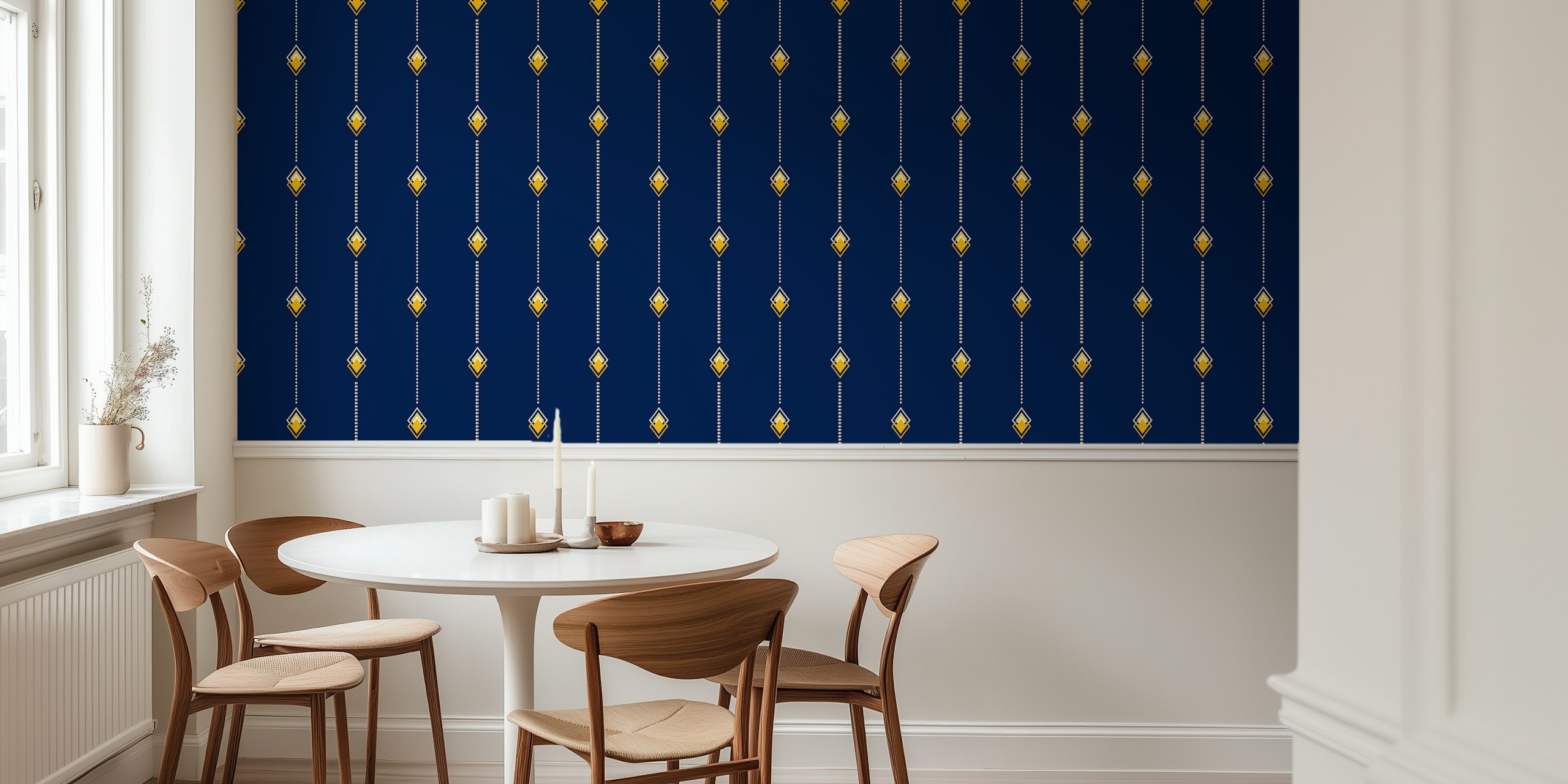 Diamonds in the Sky wallpaper in een stijlvolle kamer