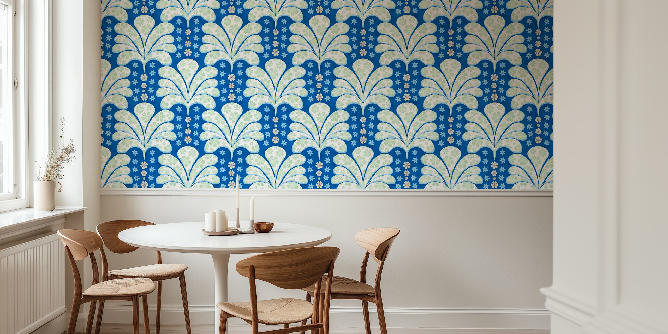 Papel pintado Botanical Maximalist en una habitación