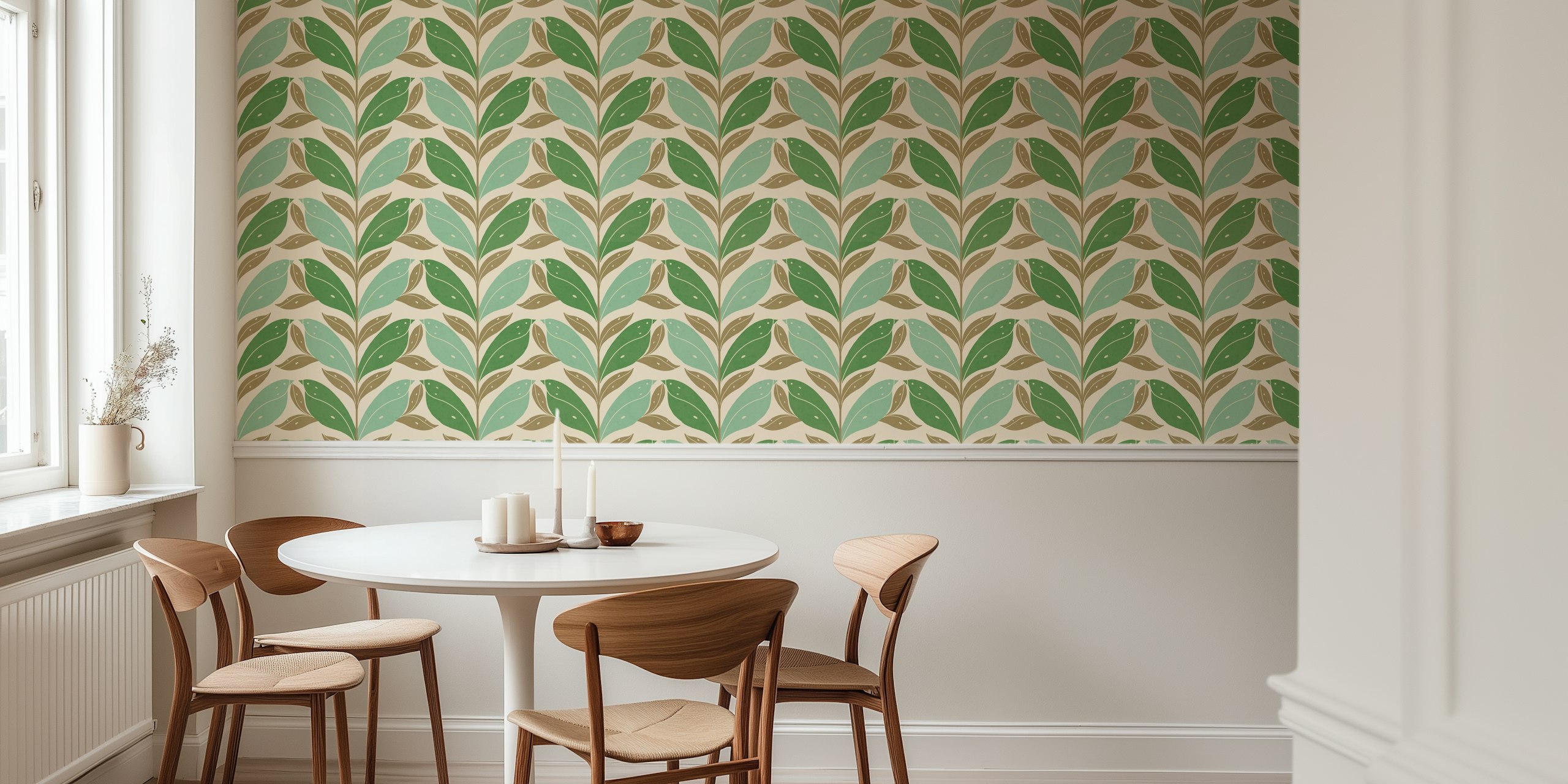Hidden Botanical birds behang in een kamer