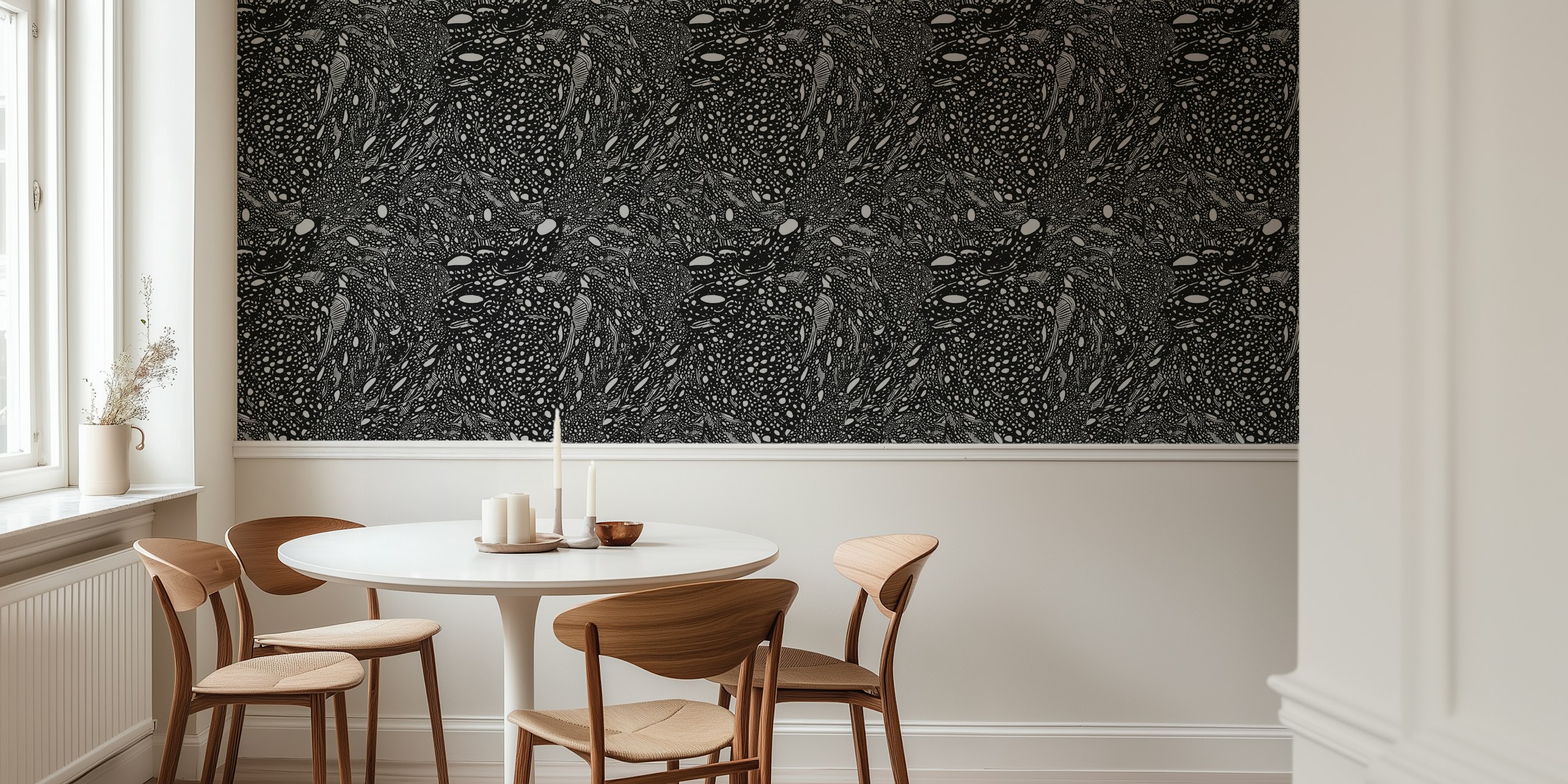 Papier peint Whimsical fluid dans une pièce moderne