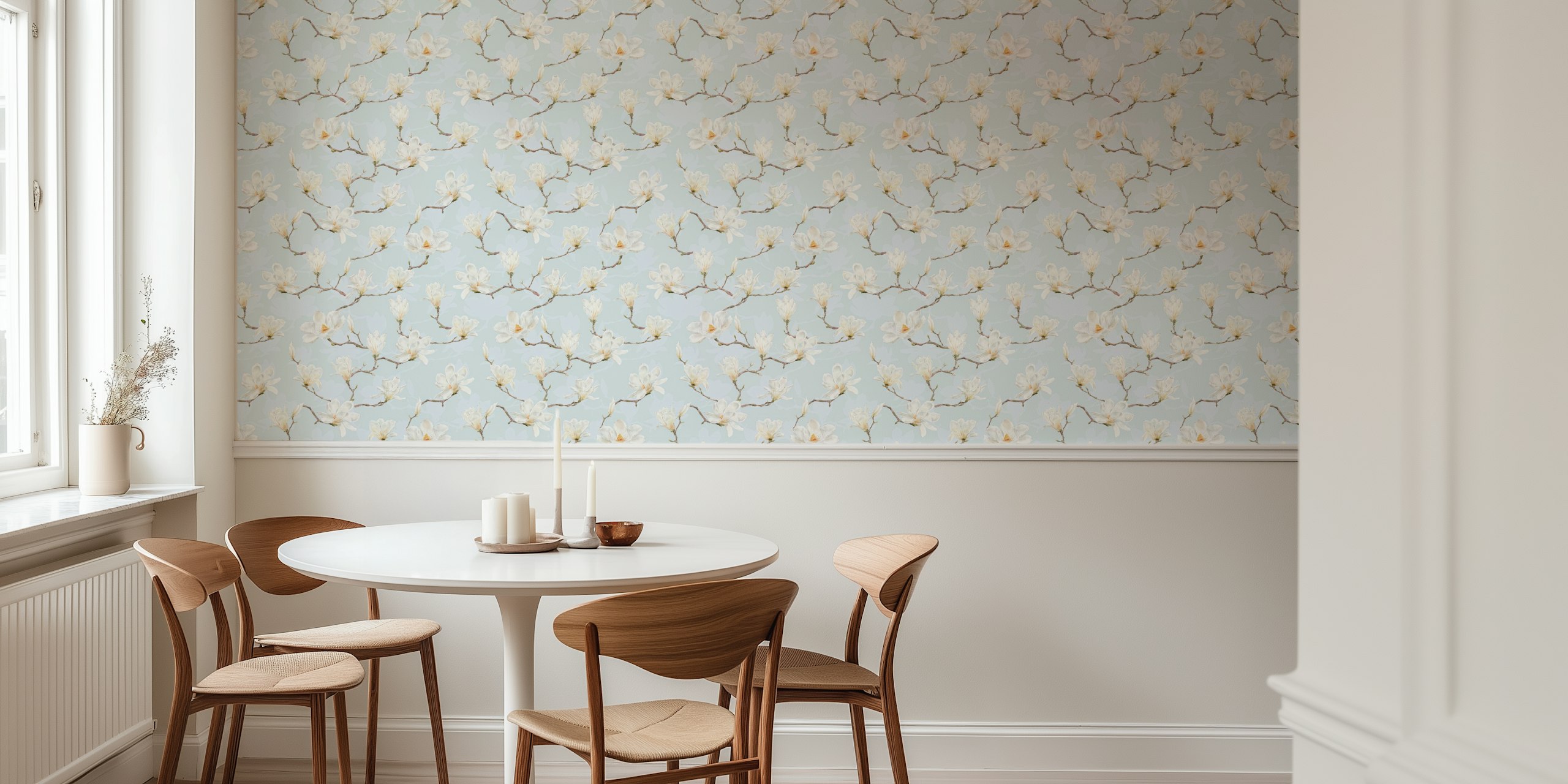 Tyylikäs magnolia kukka tapettimuotoilu