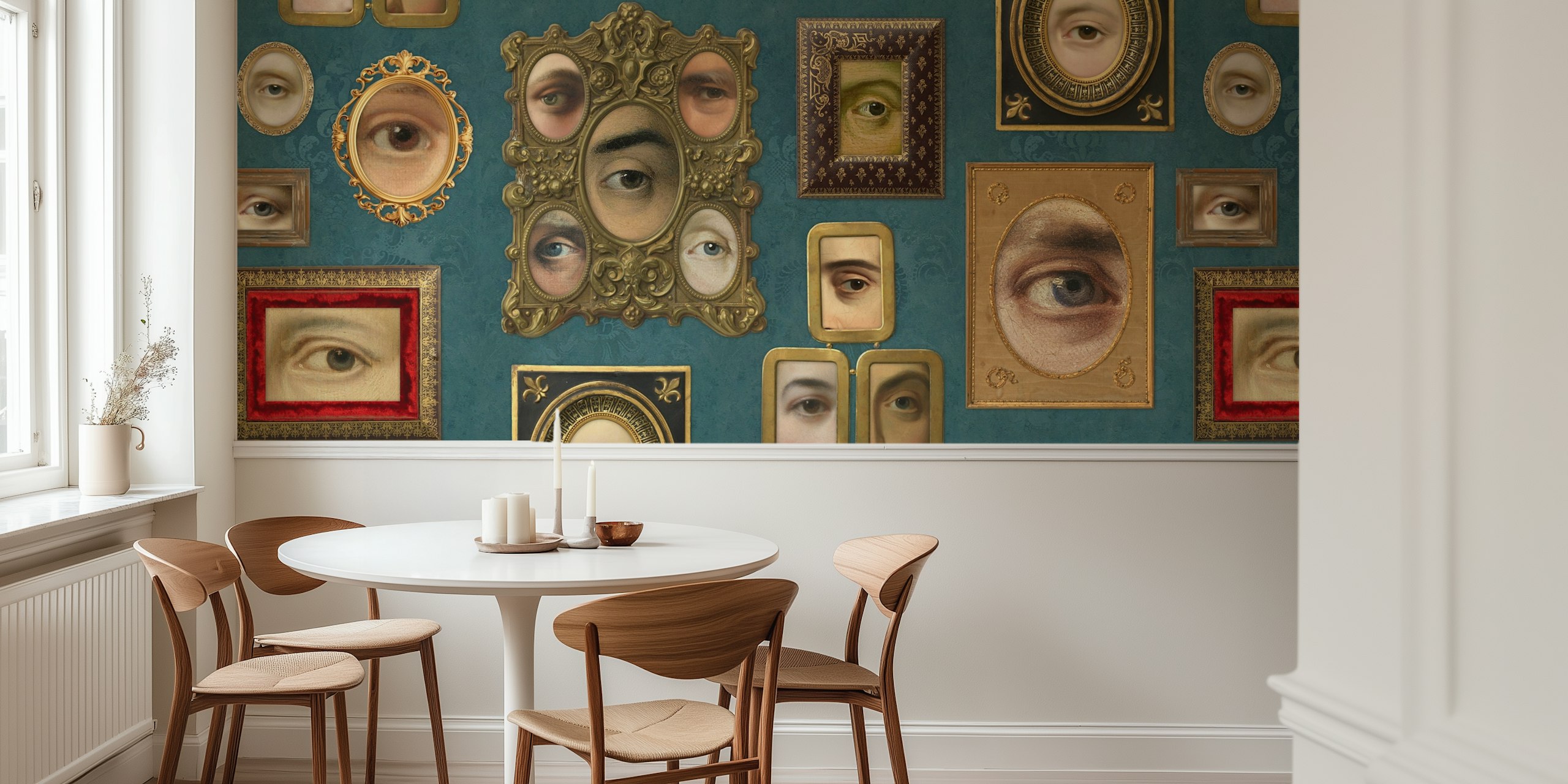 Single Eyes Victorian Portraits tapet i et rom