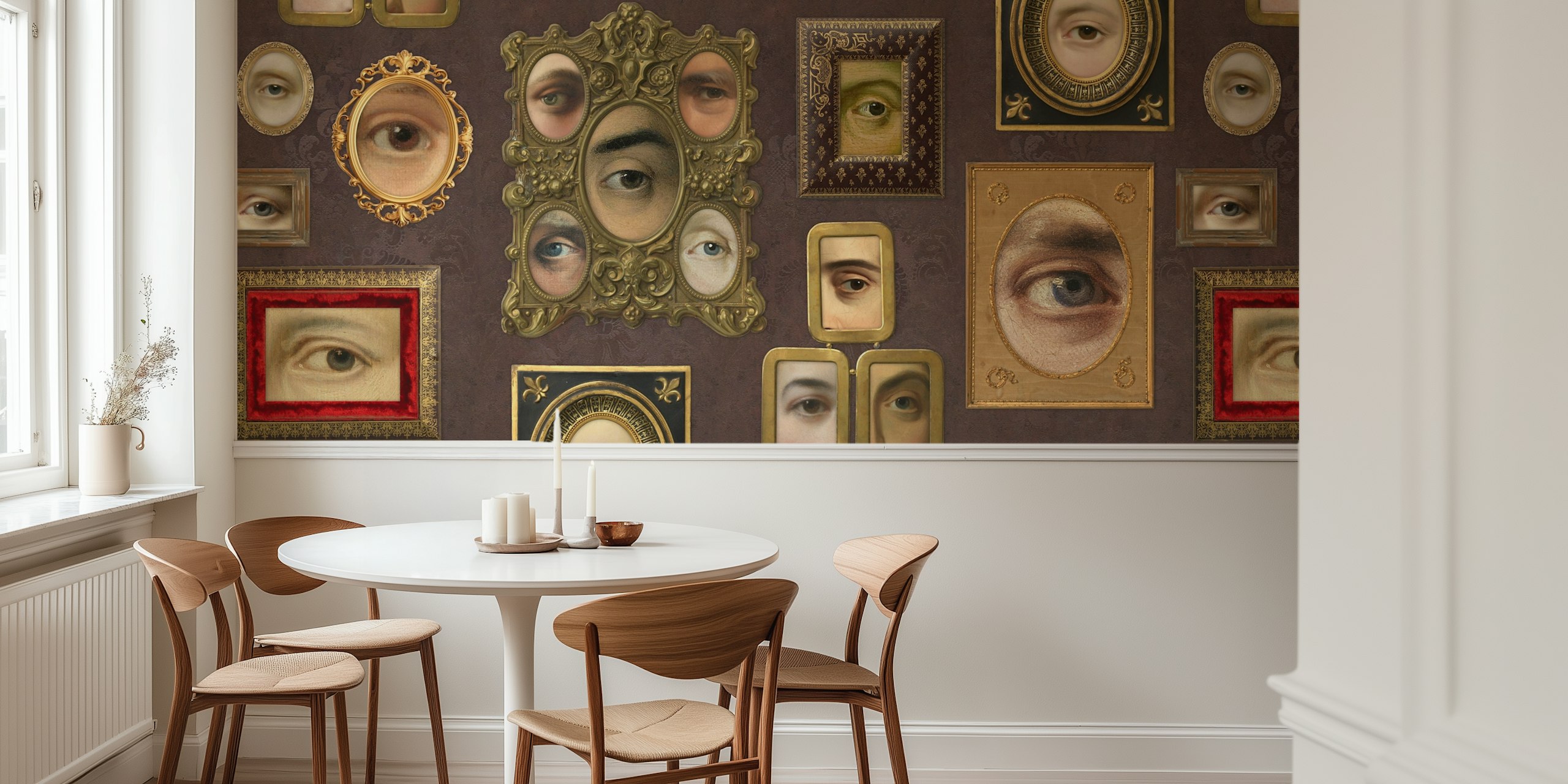Victorian portraits wallpaper featuring framed eyes