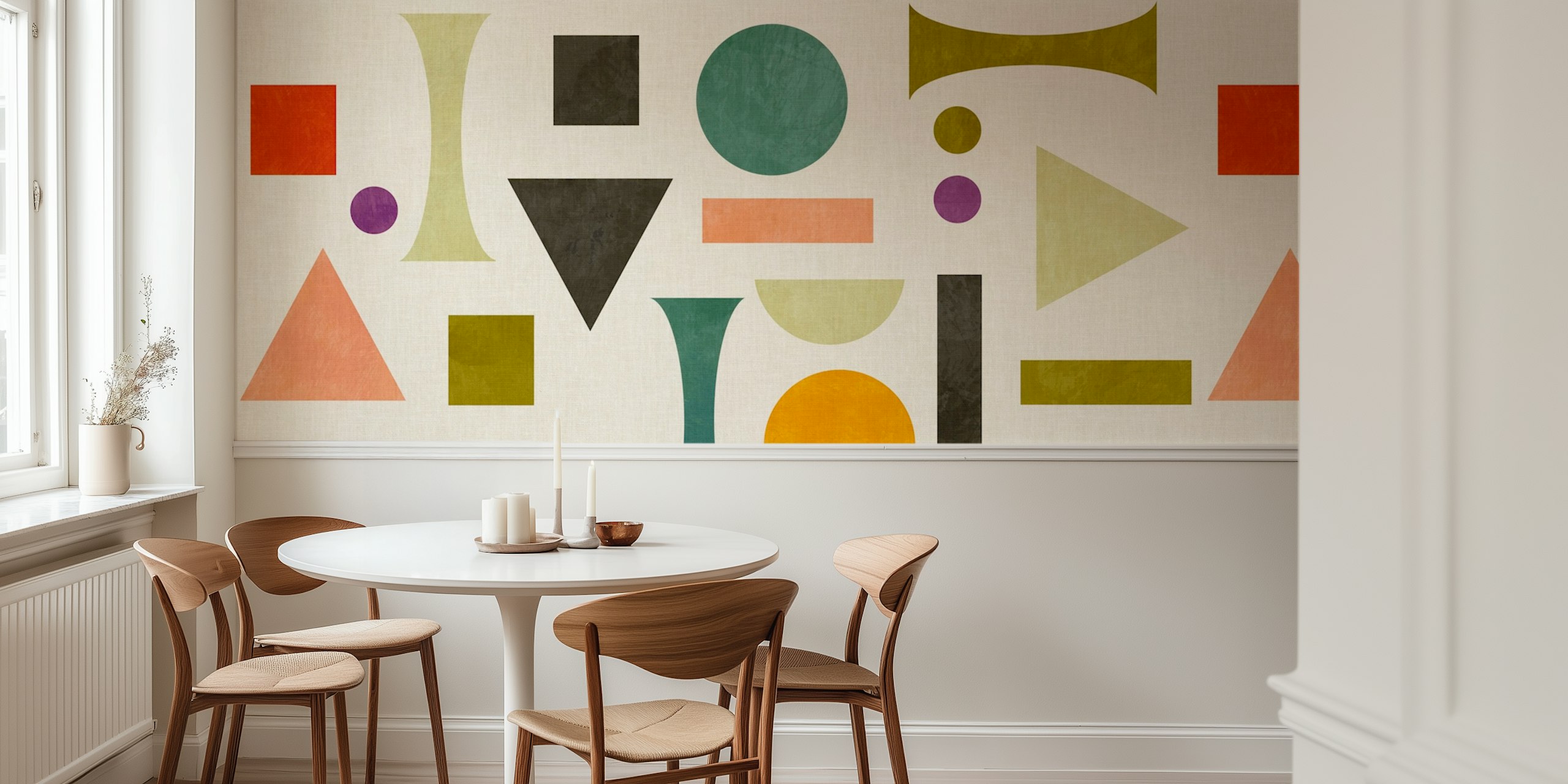 Playful summer tapetdesign i ett rum