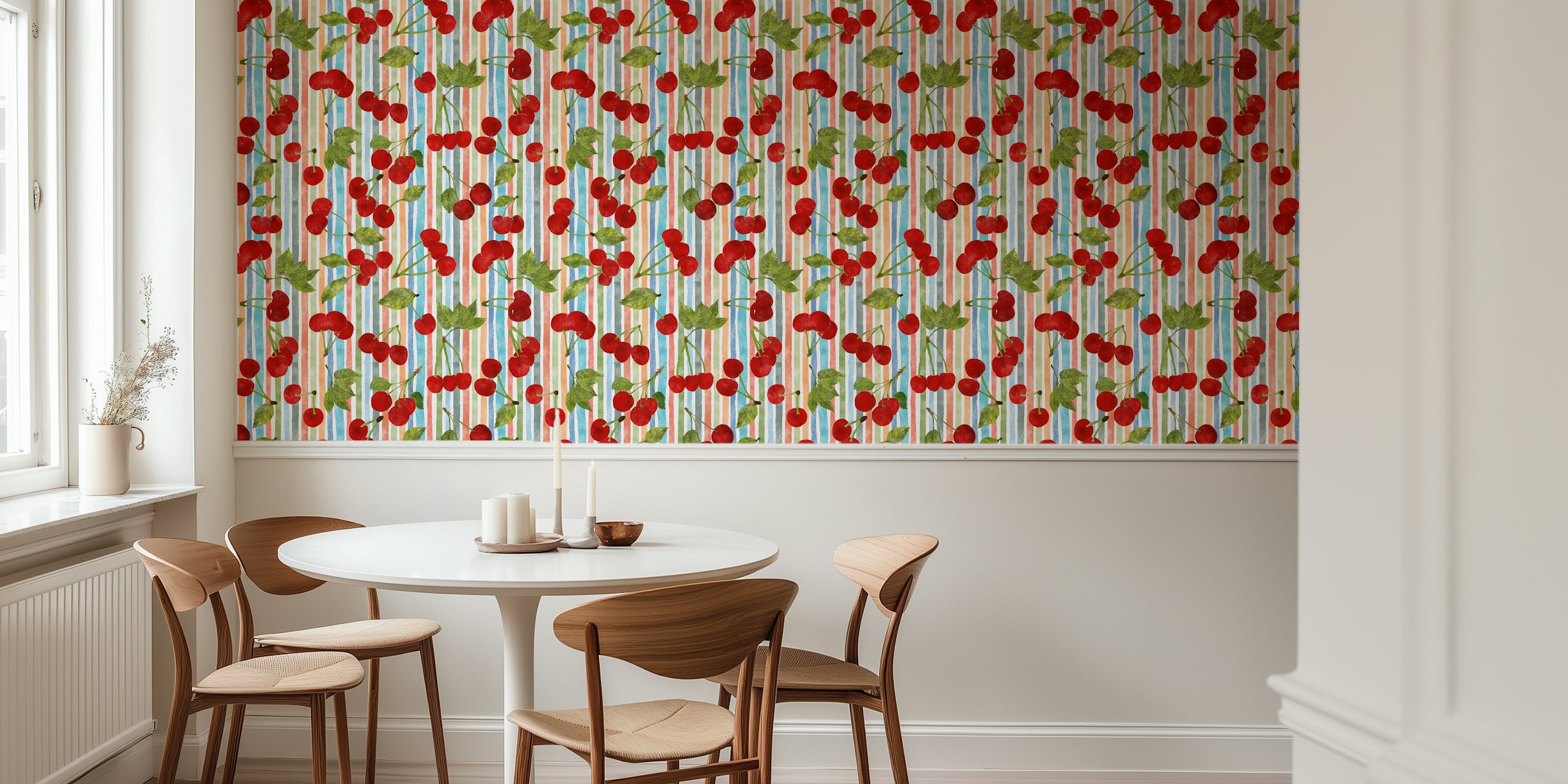 Red Watercolor Cherries design tapety