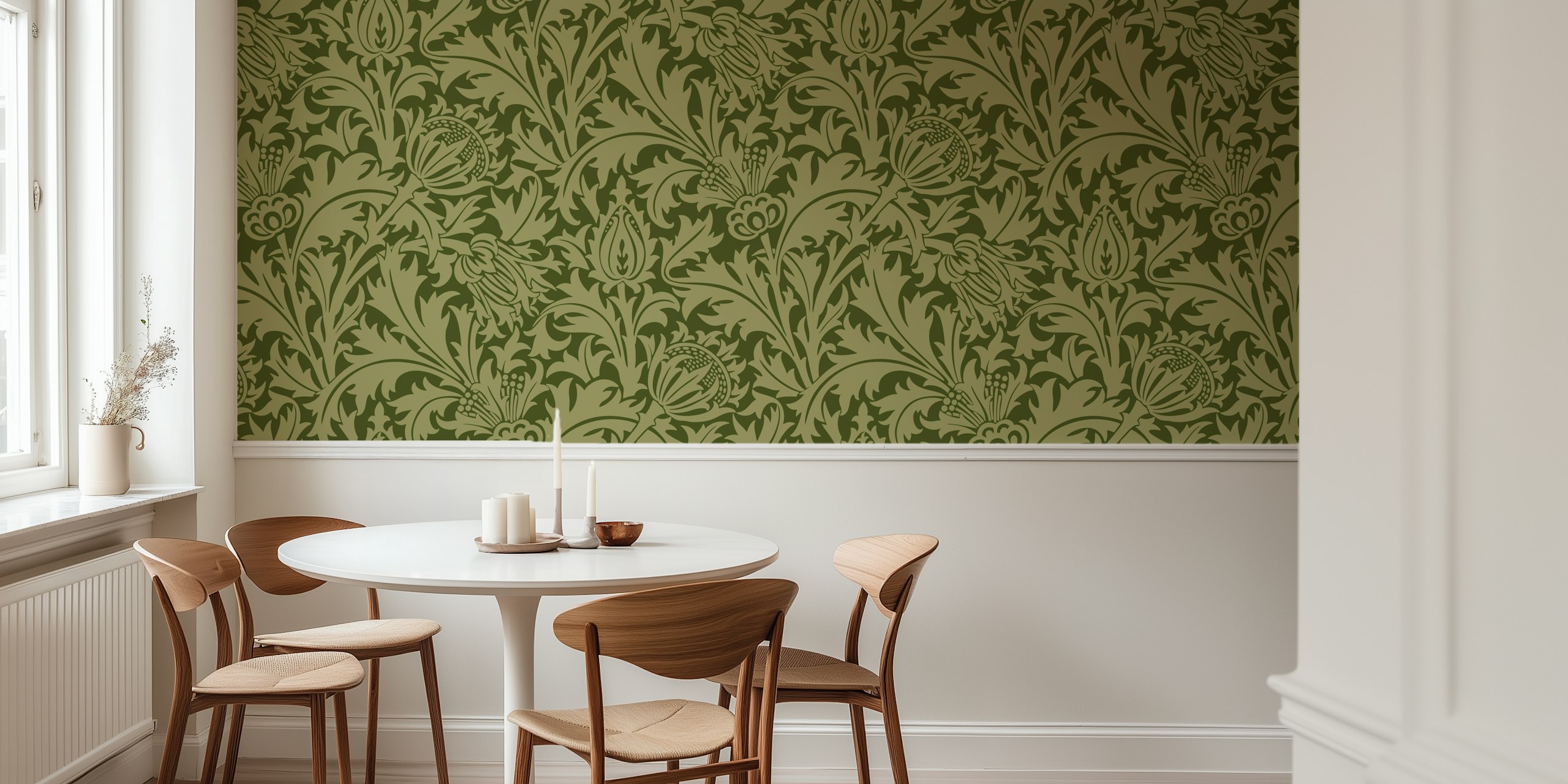 Victorian Pure Thistle 7 behang in een kamer