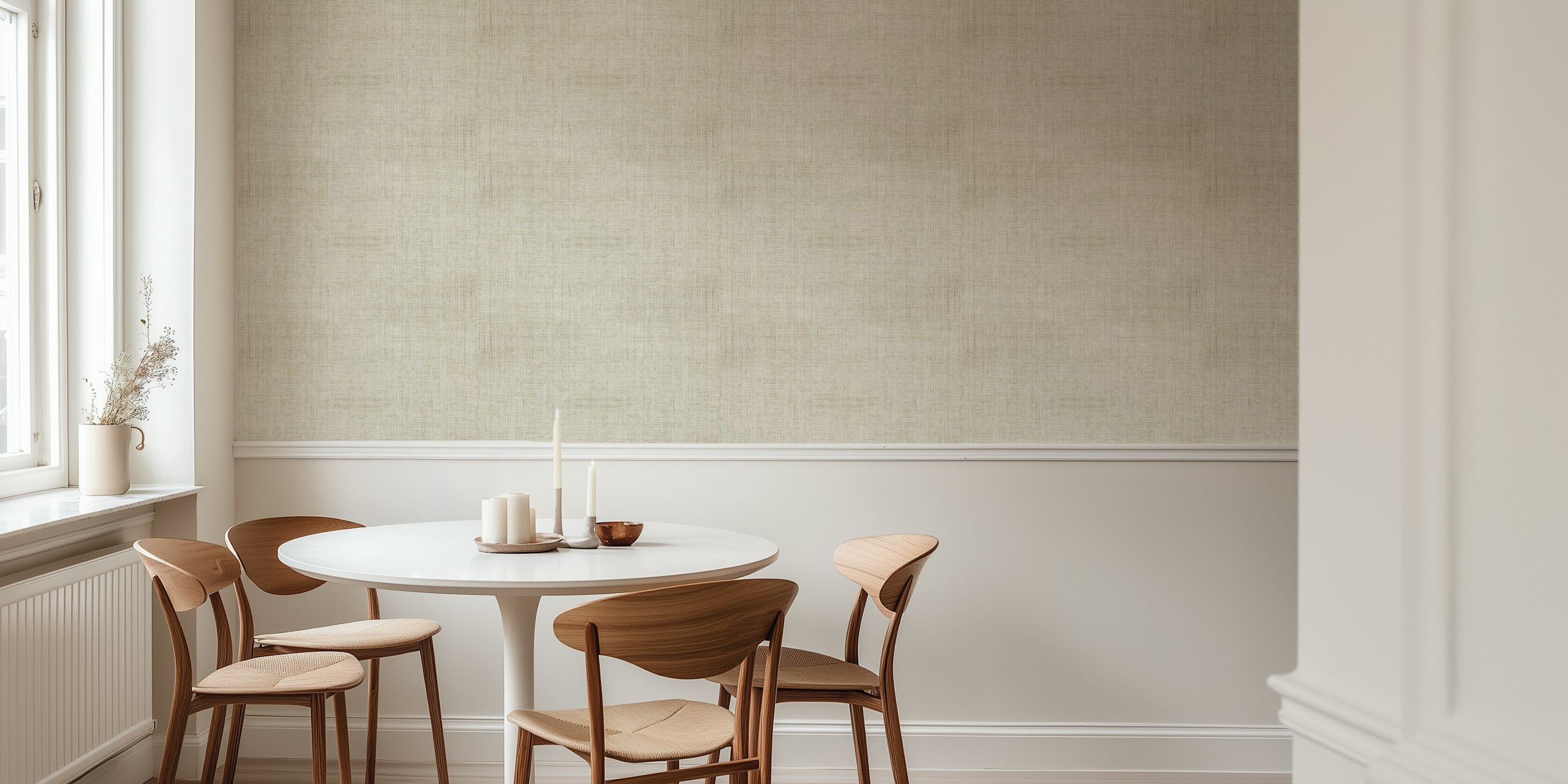 Neutral Linen Elegance tapet i et rom