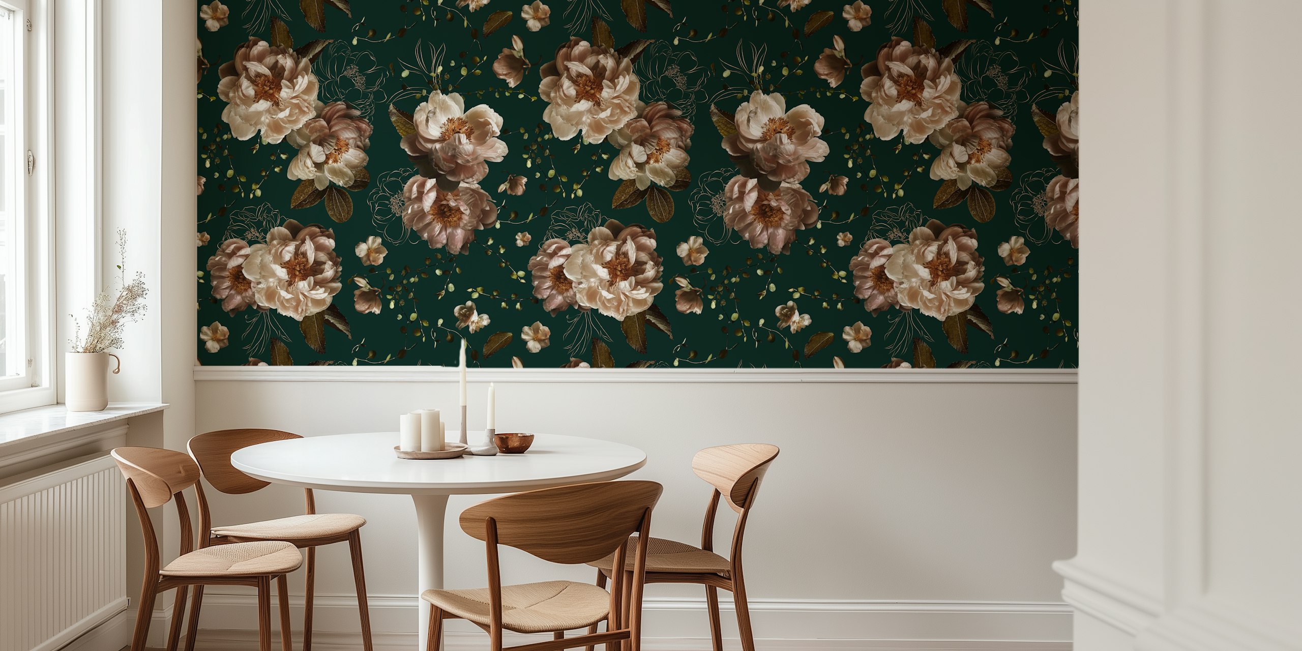 Lush Garden Delight floral wallpaper