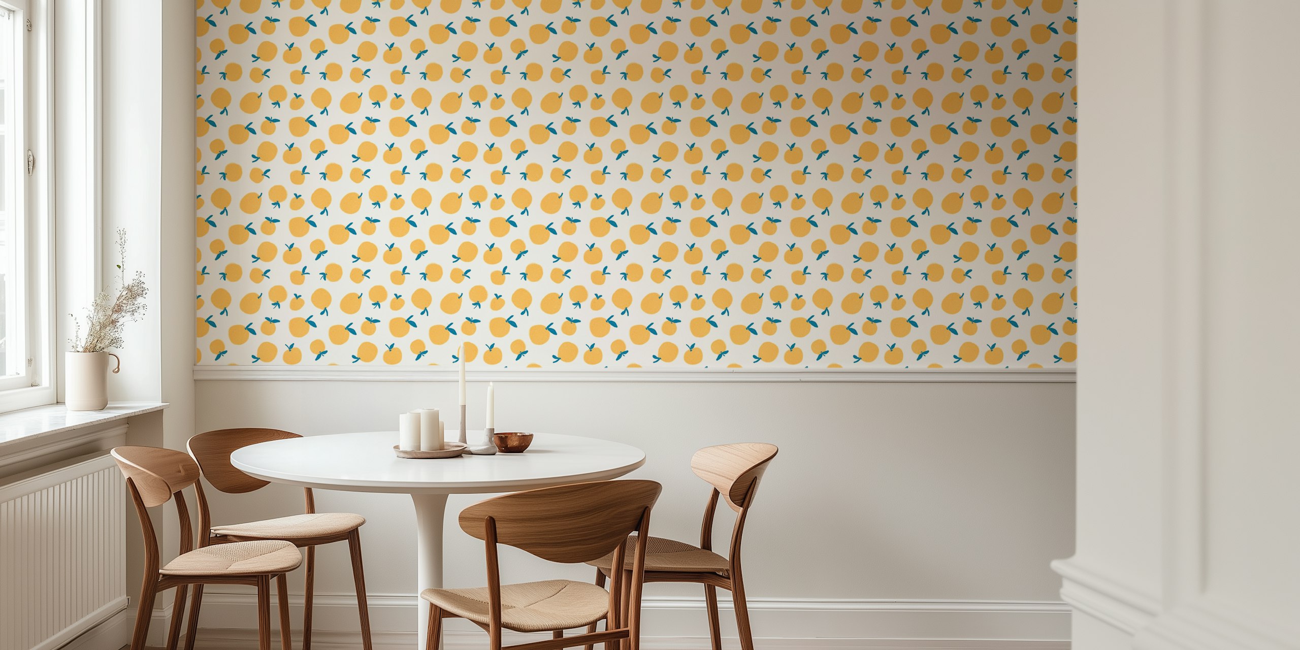 Citrus Delight wallpaper in a bright room