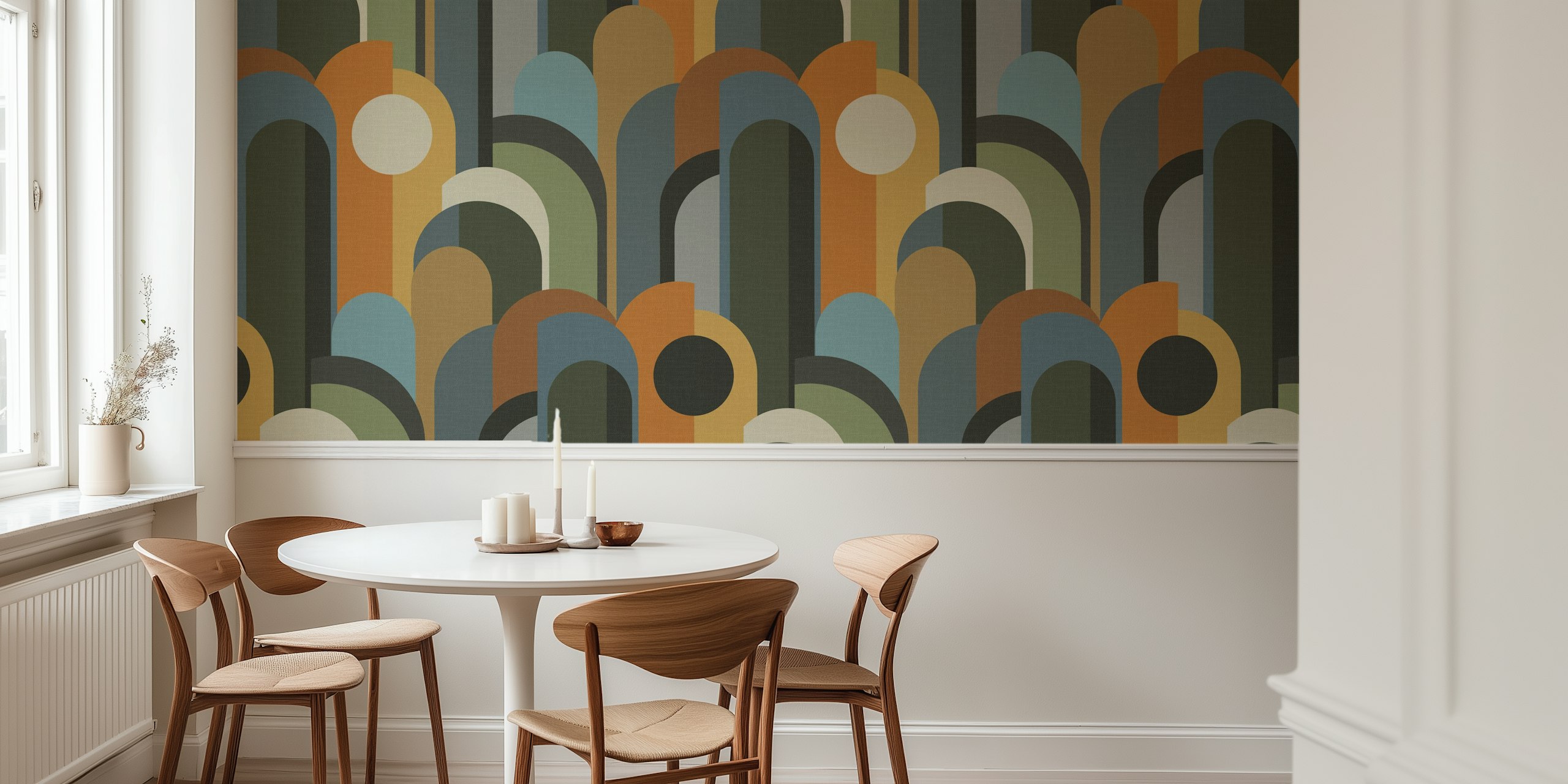 Abstract Geo Pattern tapetti huoneessa