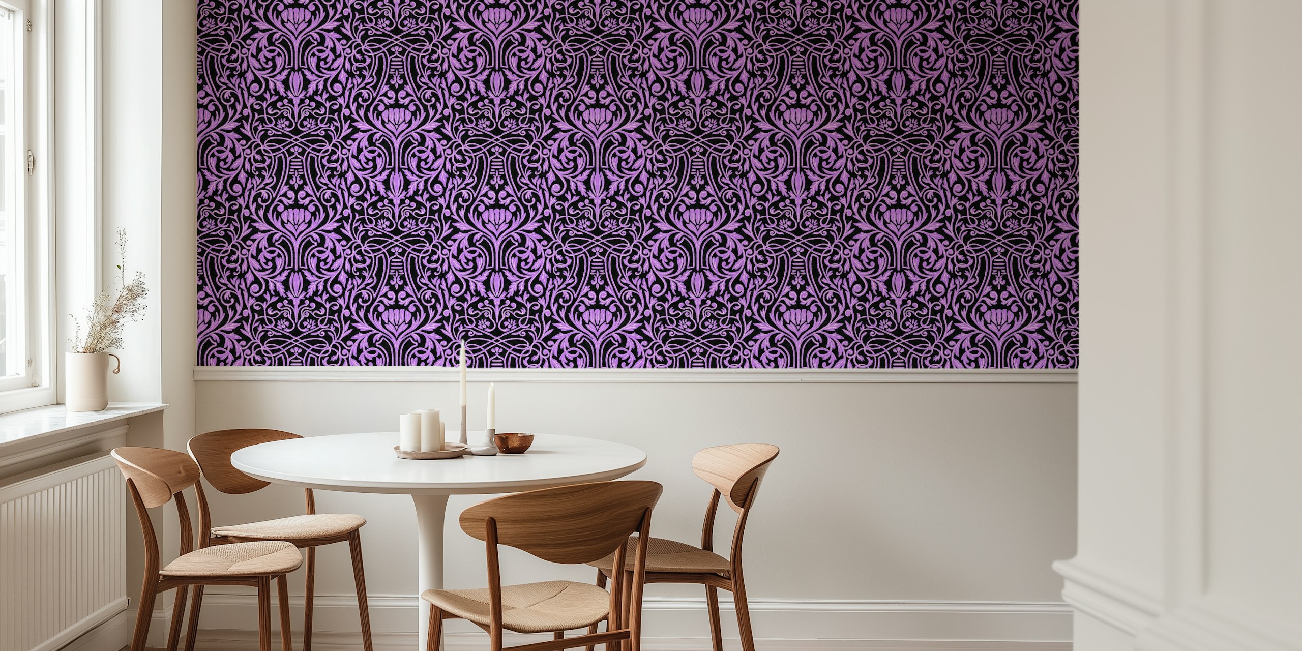 Aurelia dark wallpaper design in a room.