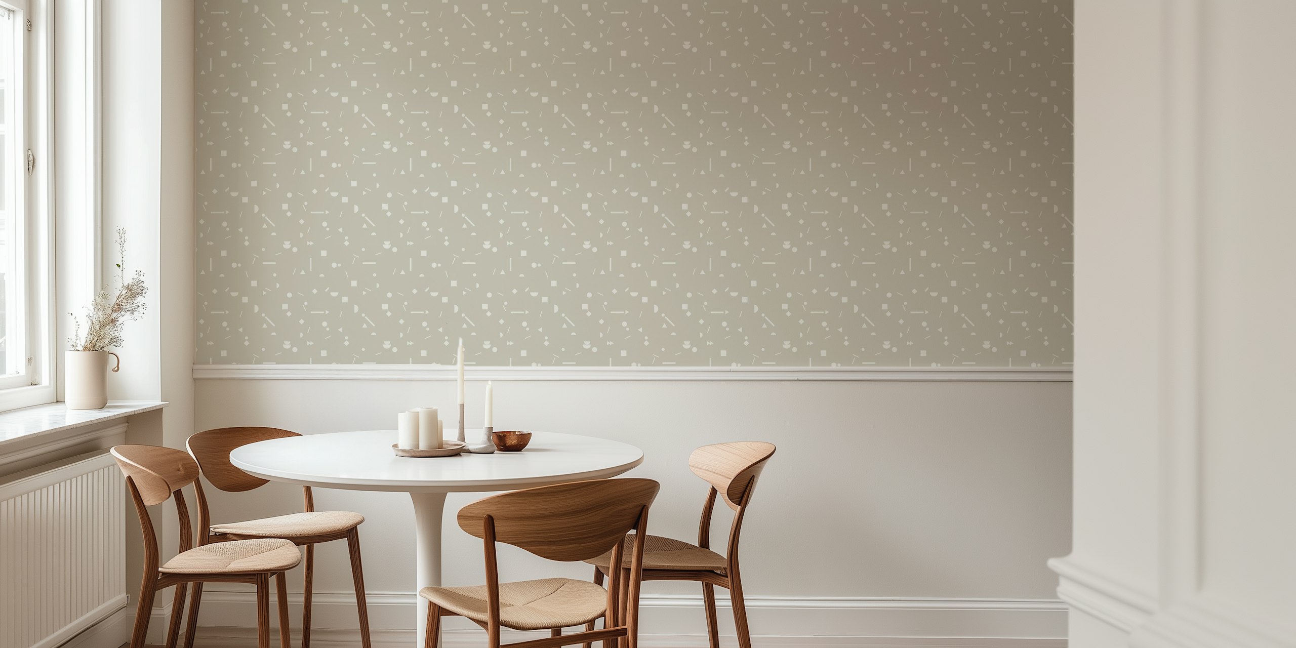 Beige geometric patterns with various shapes wallpaper