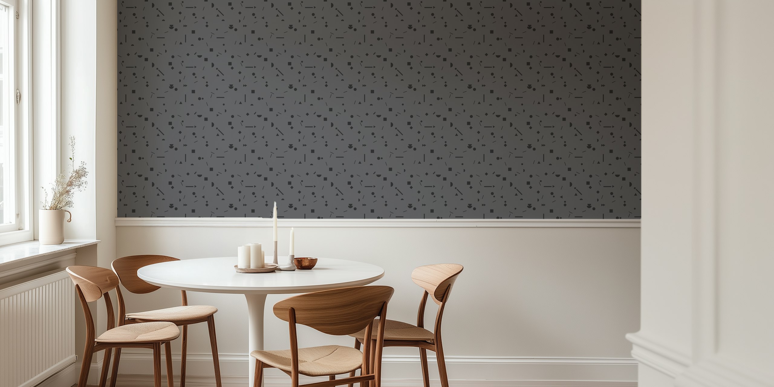 Tapeta Modern Geo Abstract Grey u sobi