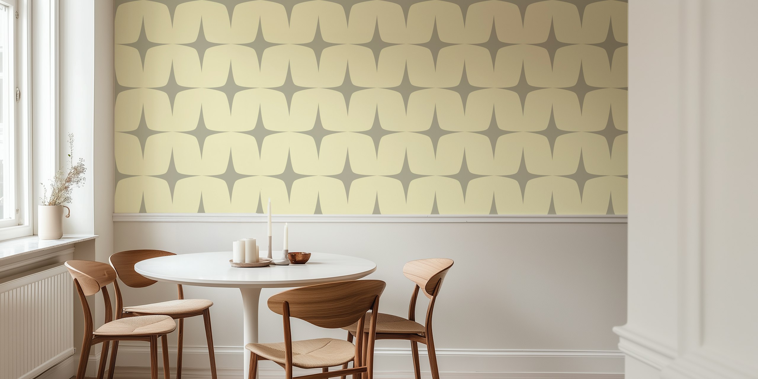 Starburst Ivory Platinum wallpaper in a room