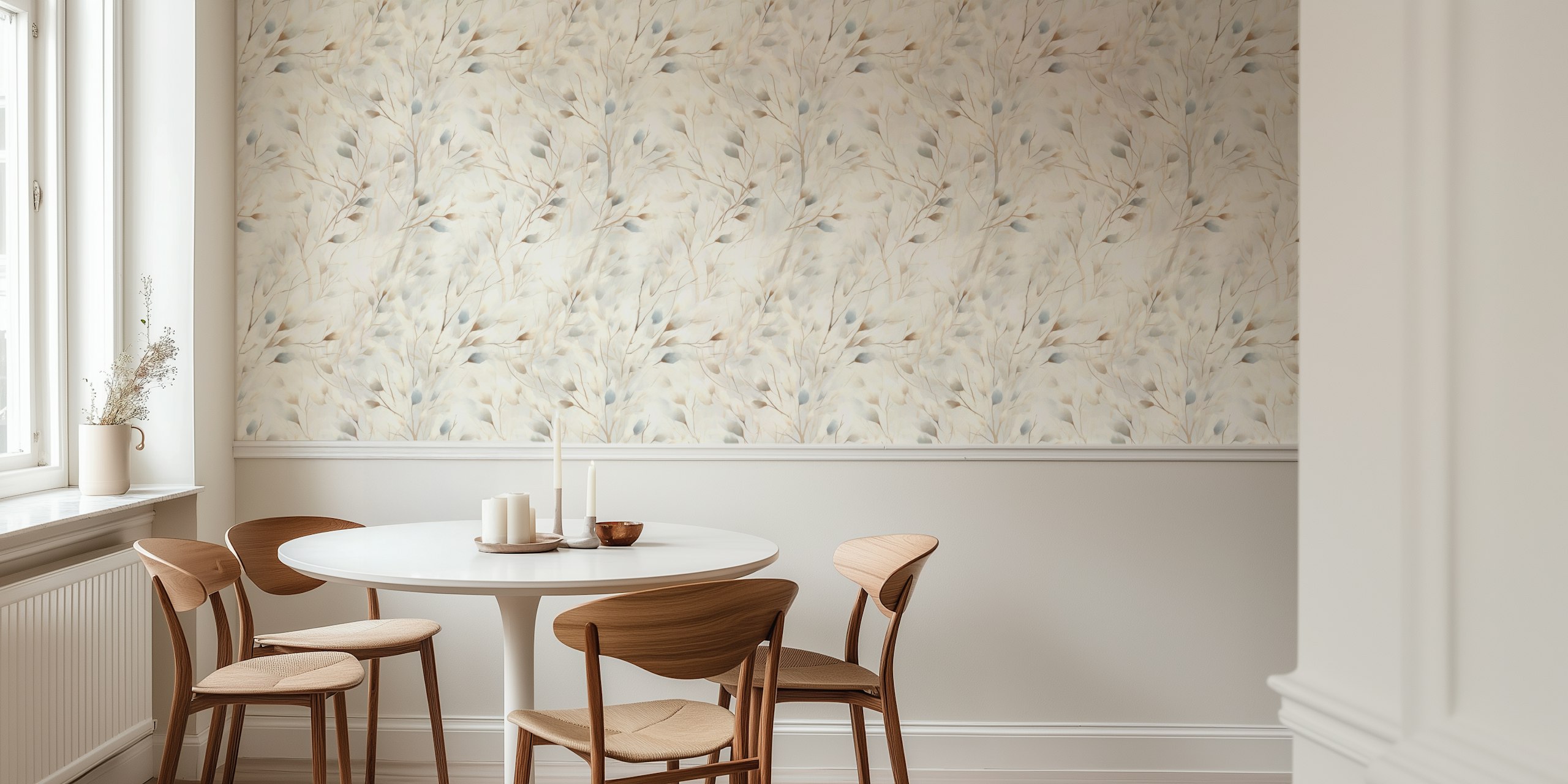 Watercolor Branch wallpaper in einem Raum