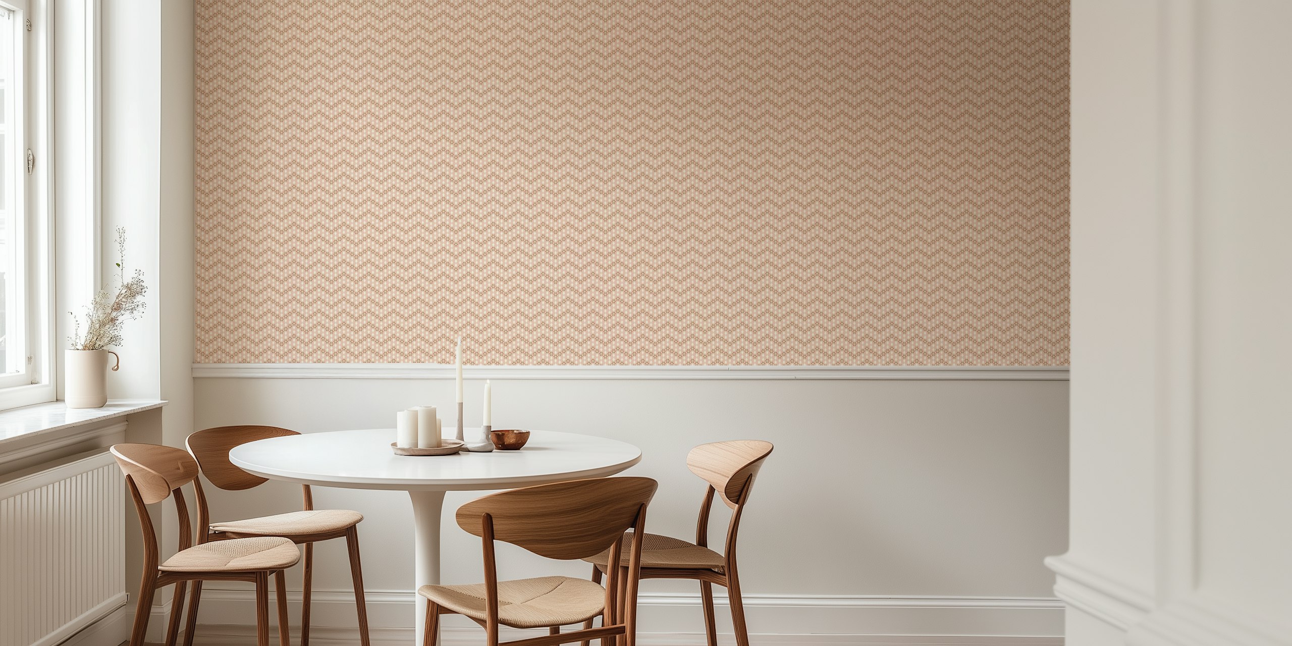 Zigzag tiny flowers wallpaper huoneessa