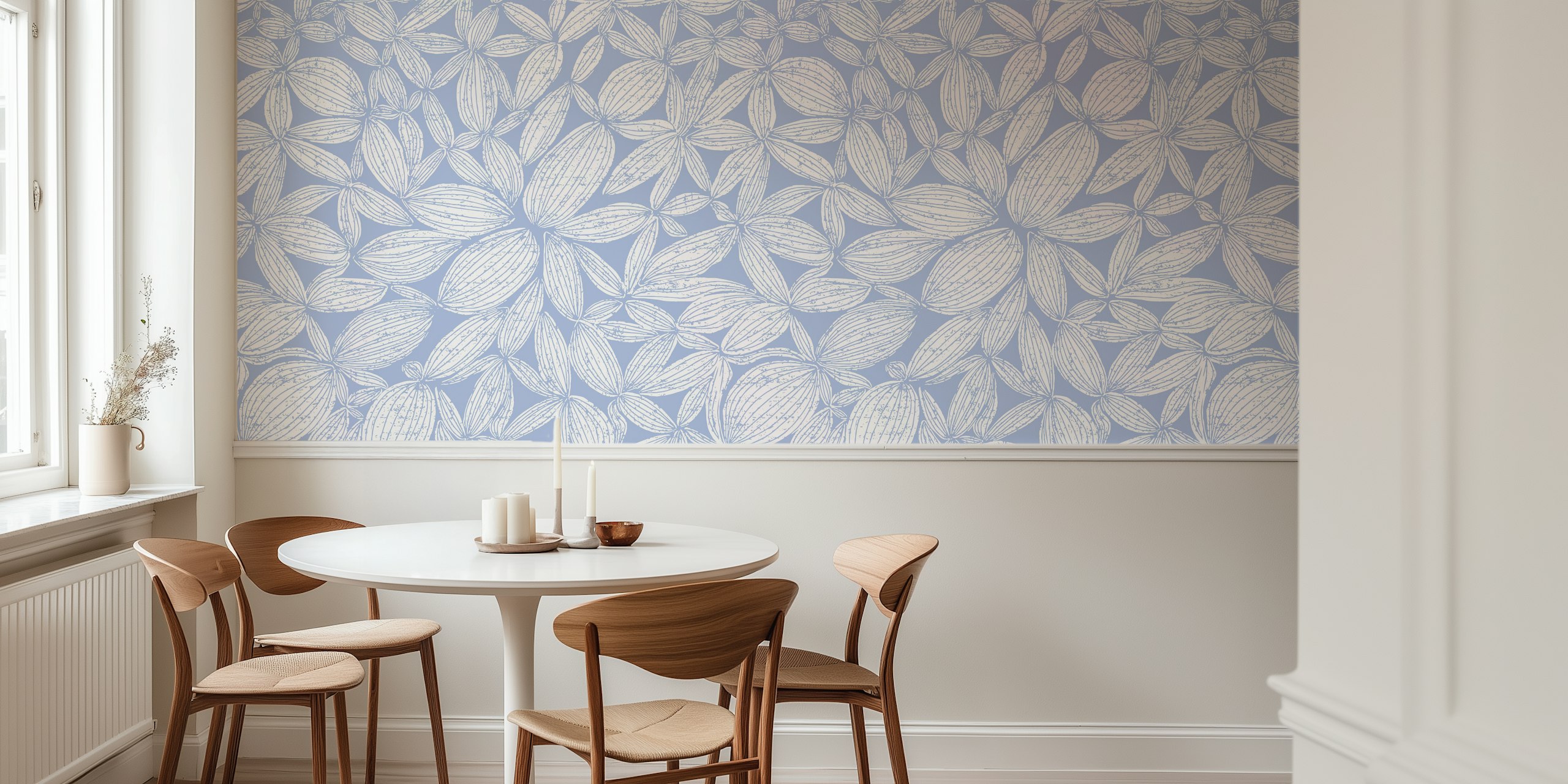 Textured cocoa seeds wallpaper in a room