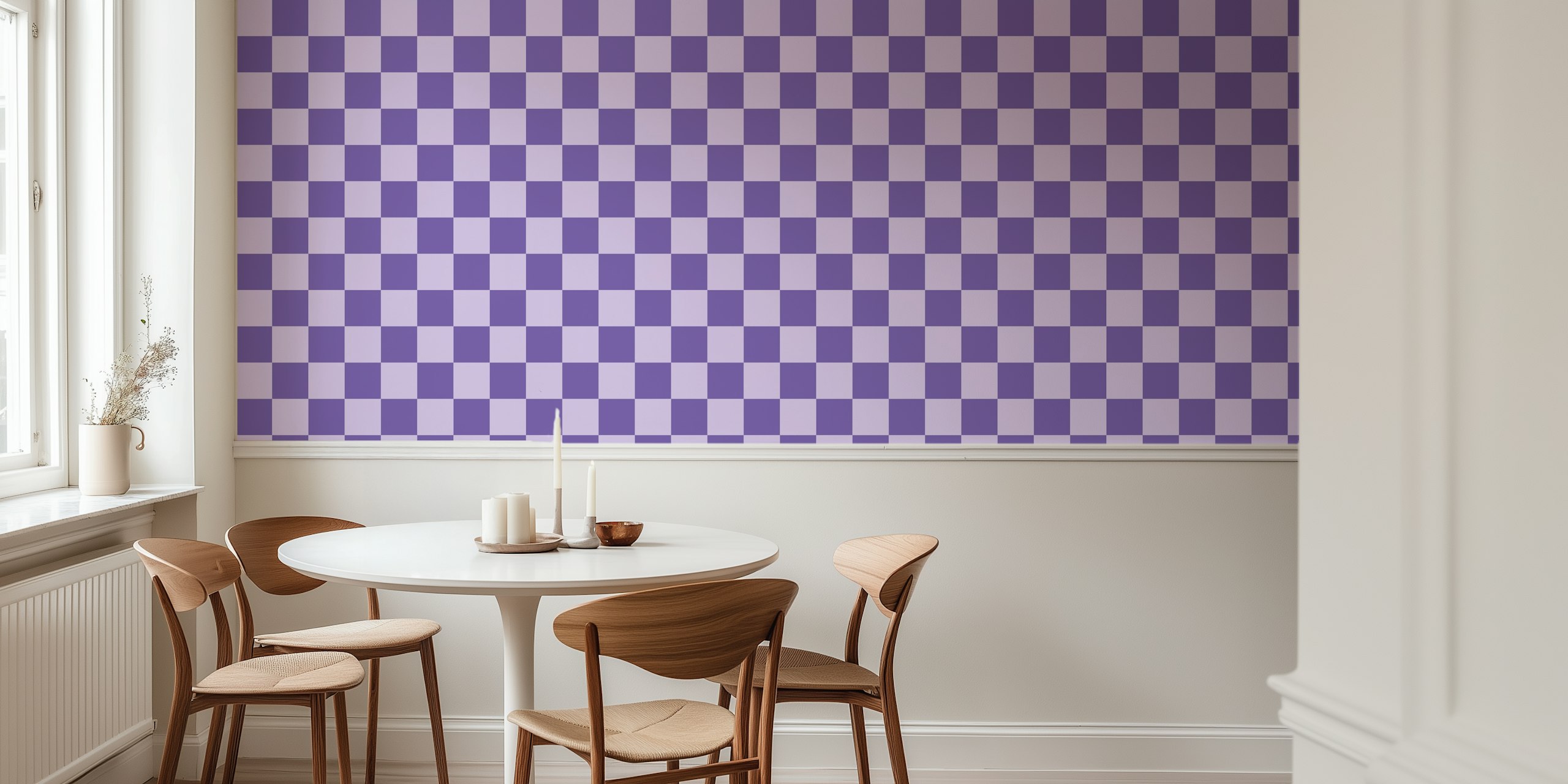 Two Colors Checkered Pattern wallpaper in a room
