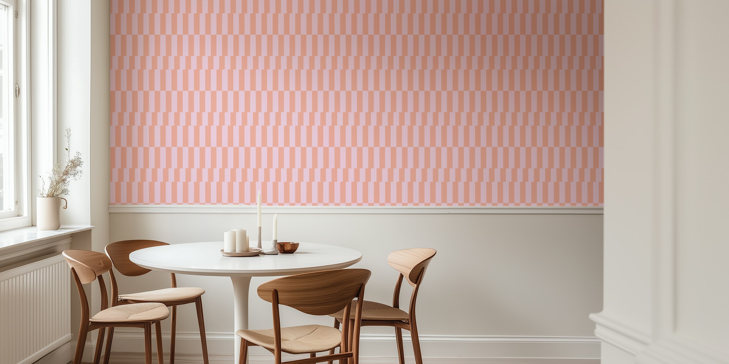 New Stripes Apricot tapet i et rum
