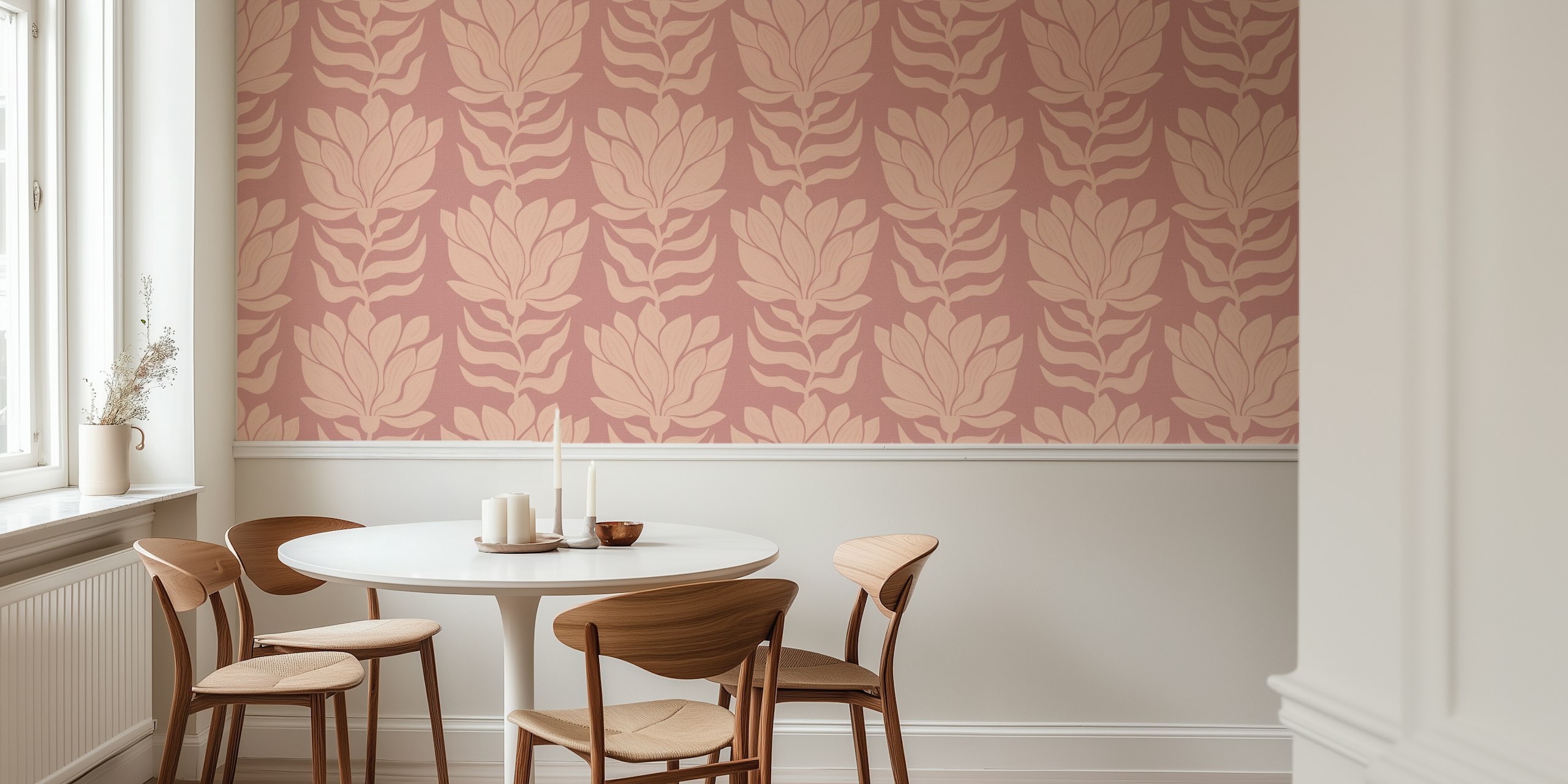 Wavy Abstract Modern Boho Flowers tapet i rummet