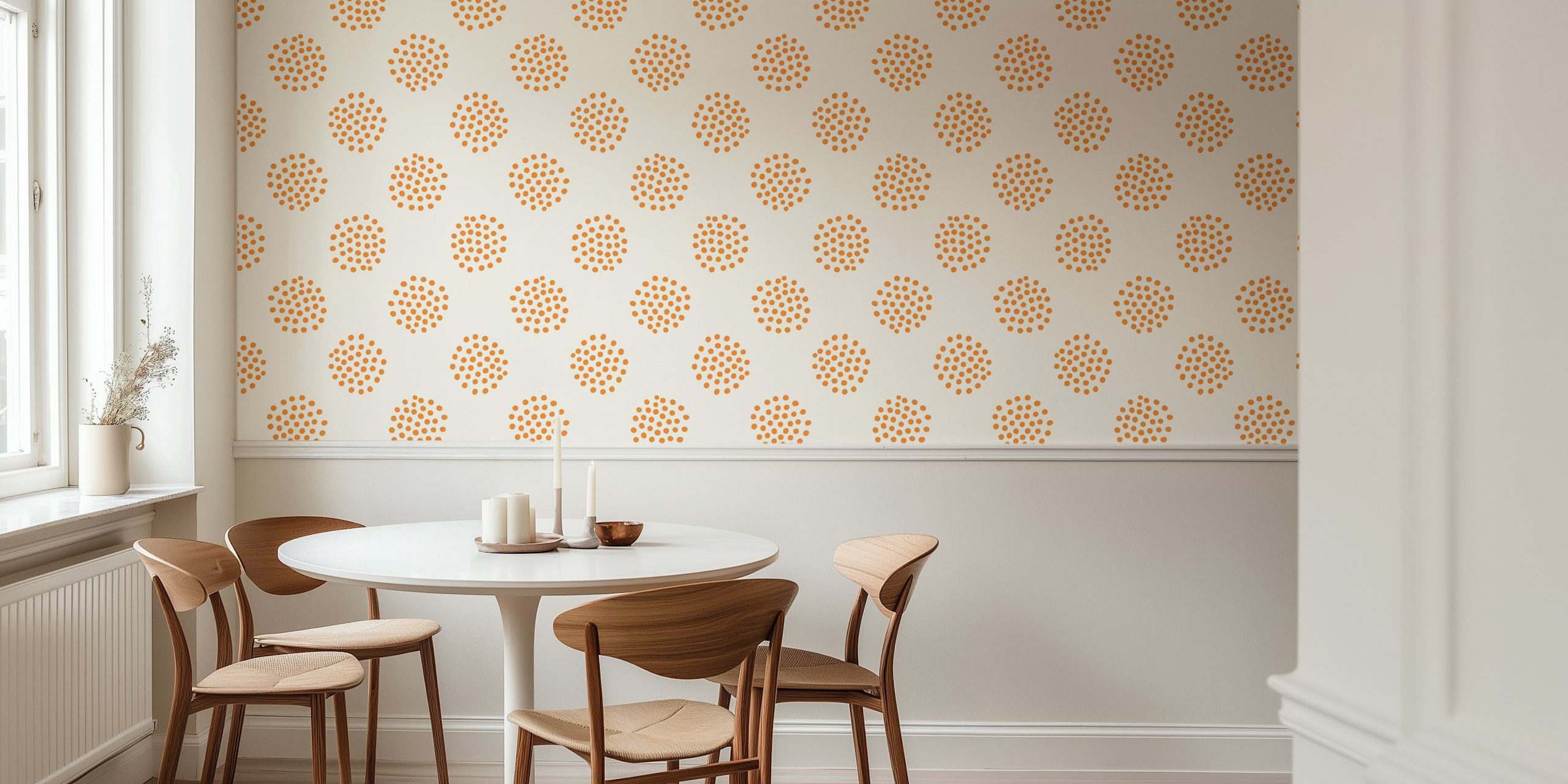Yellow and orange dot pattern wallpaper