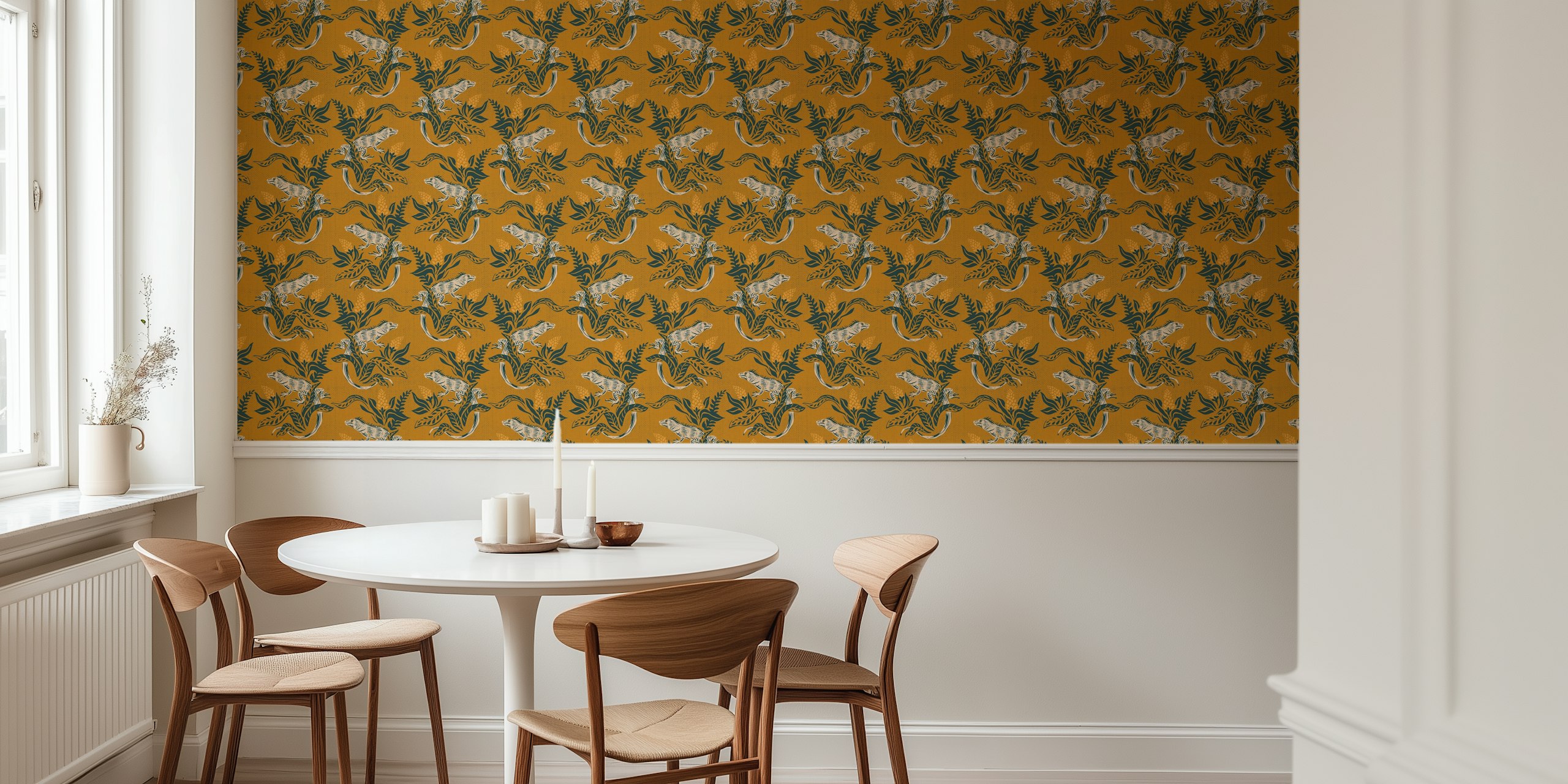 Iguana Oasis wallpaper in a room setting