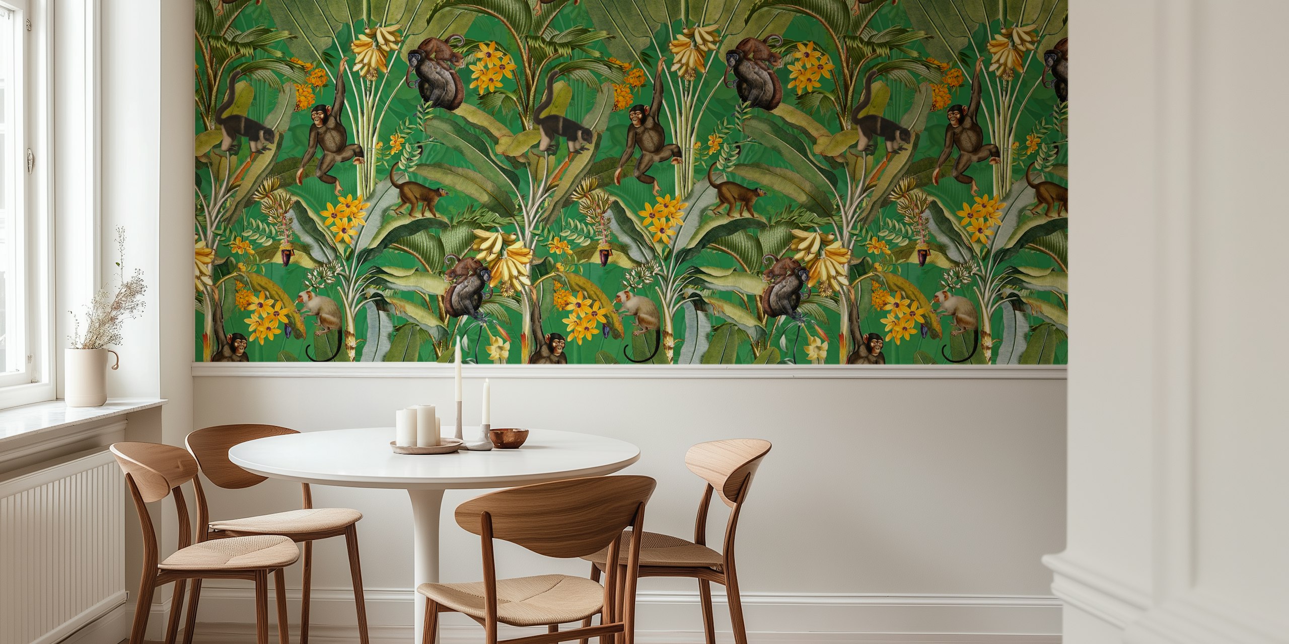 Monkeys in a grön djungel design