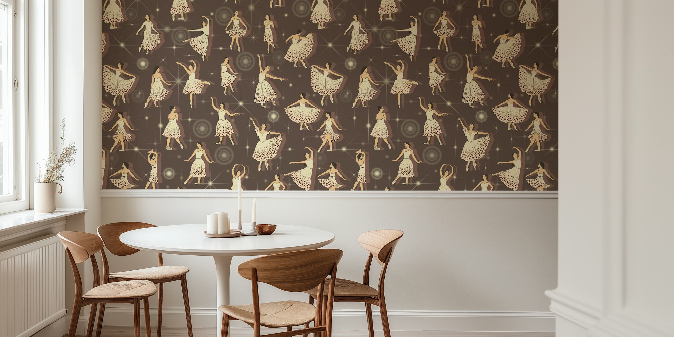 English Ballet 2 Tapetdesign in einem Raum
