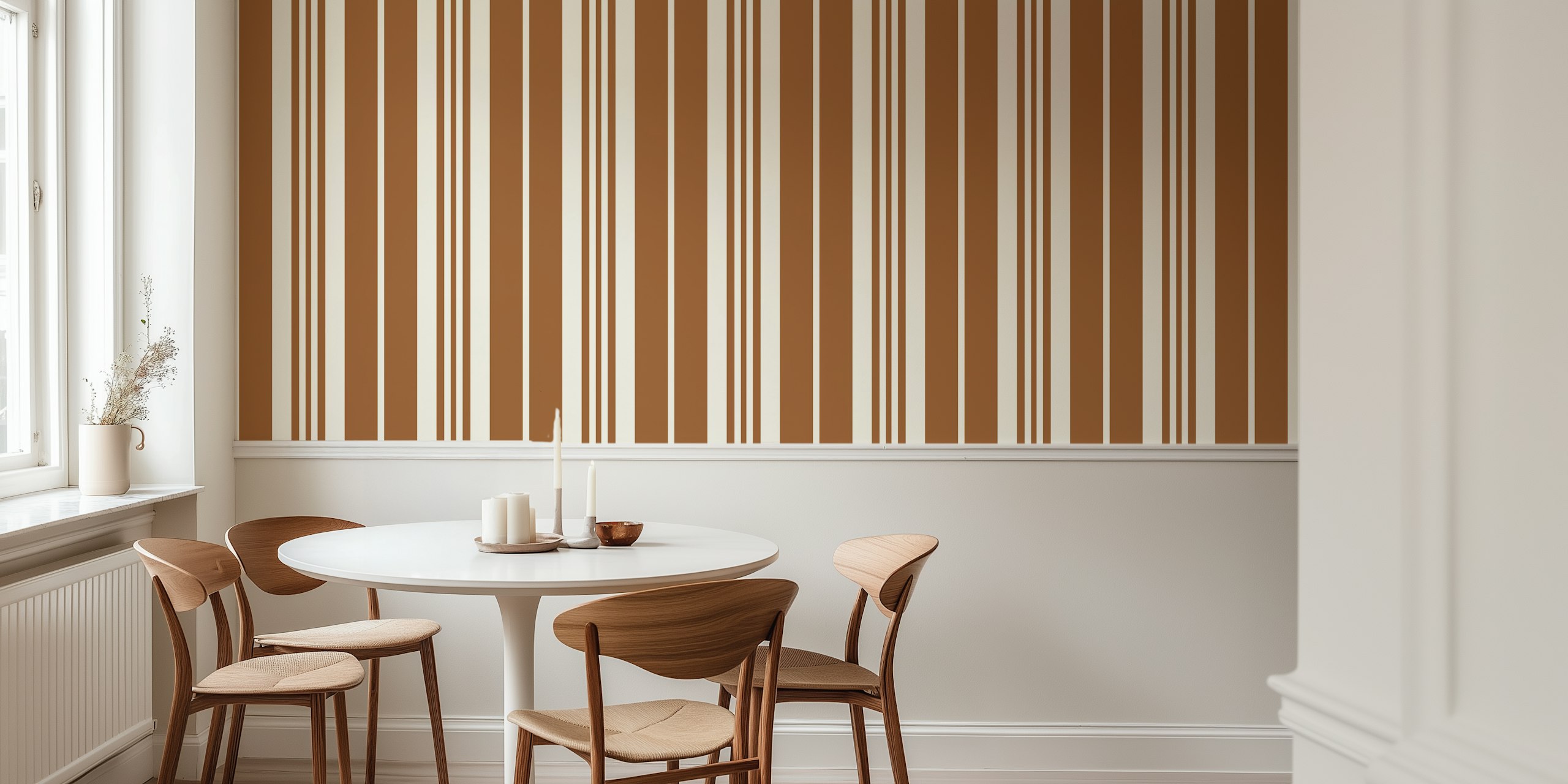 Classic vintage brown stripes Muster in einem Raum