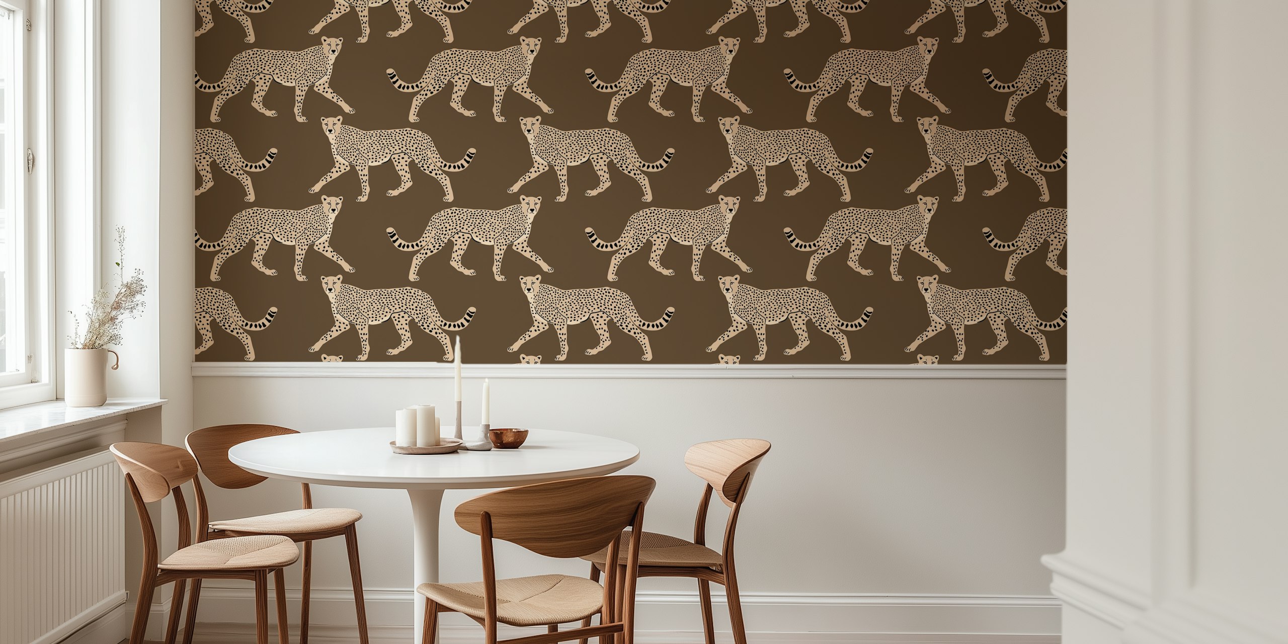 Papel tapiz con patrón de Cheetah en una habitación
