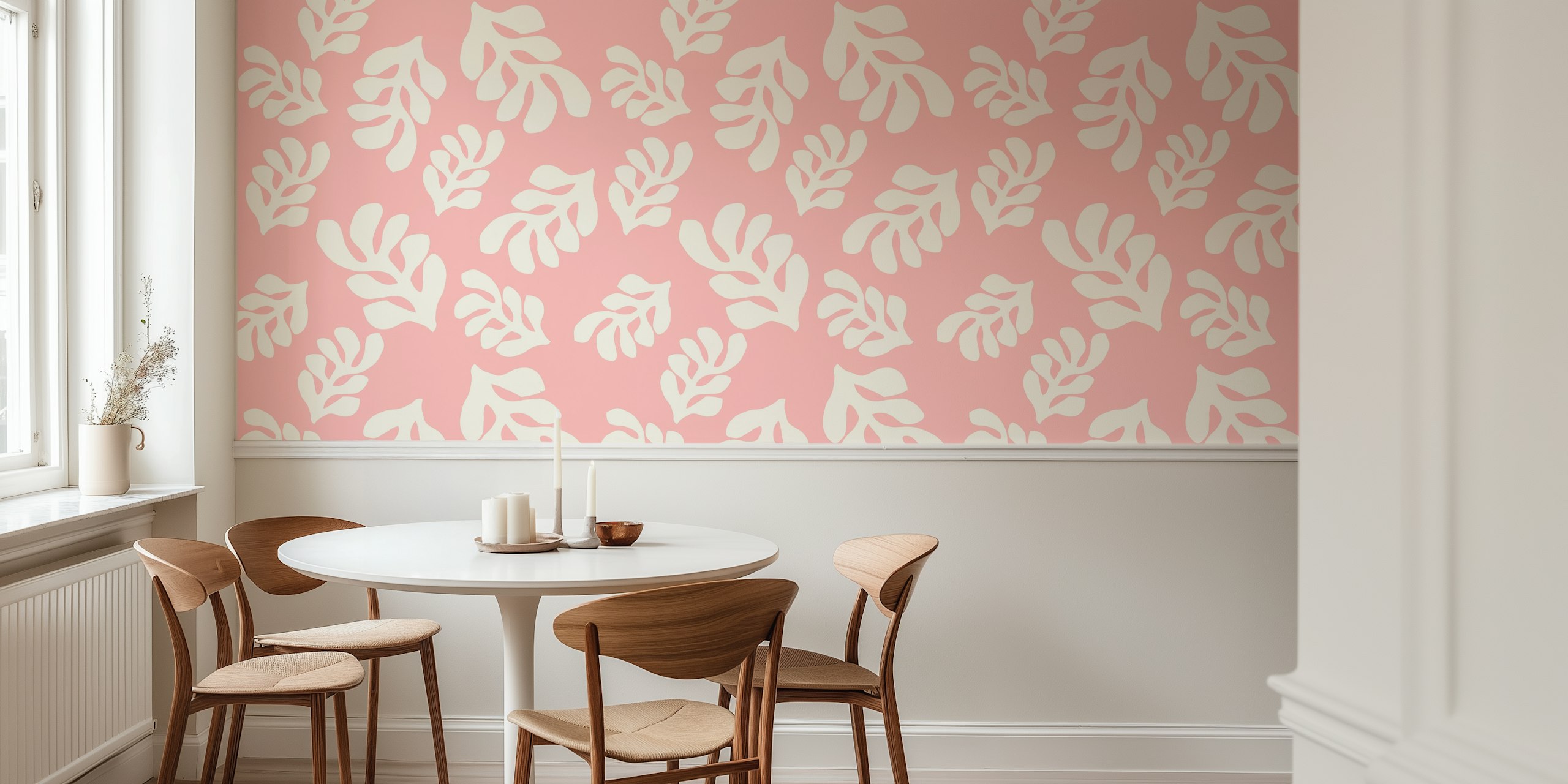 Pink Matisse art wallpaper in a room