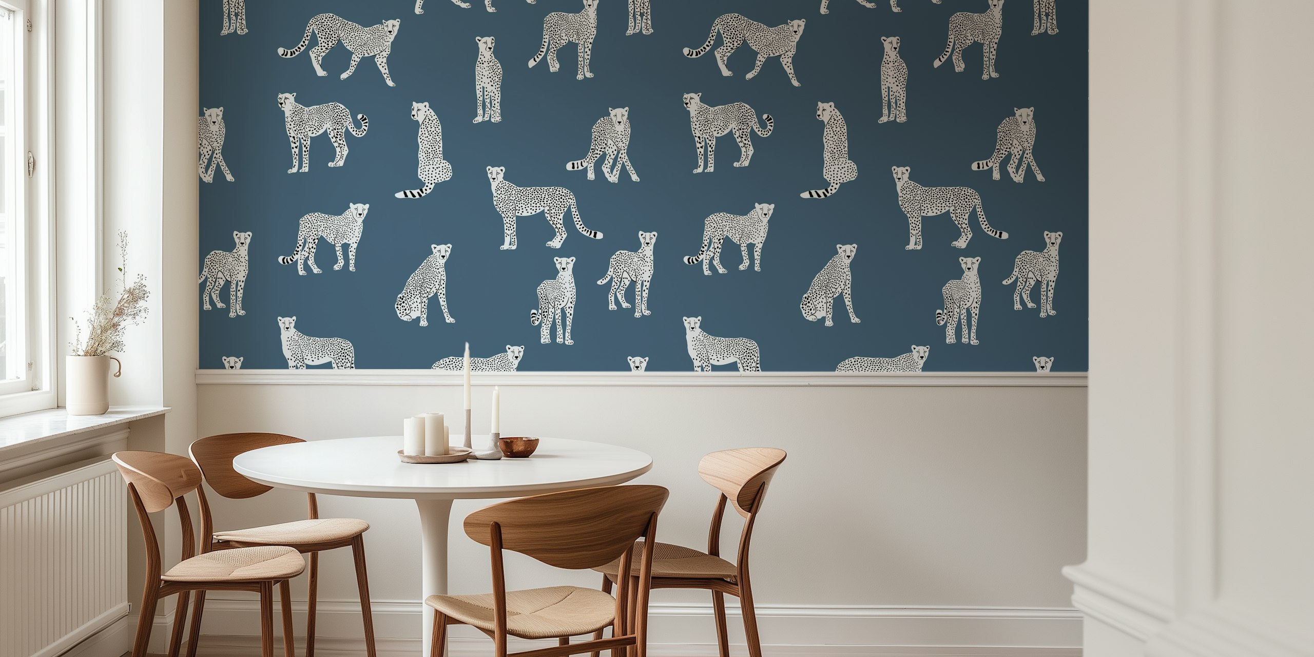 Vintage grey cheetah wallpaper pattern