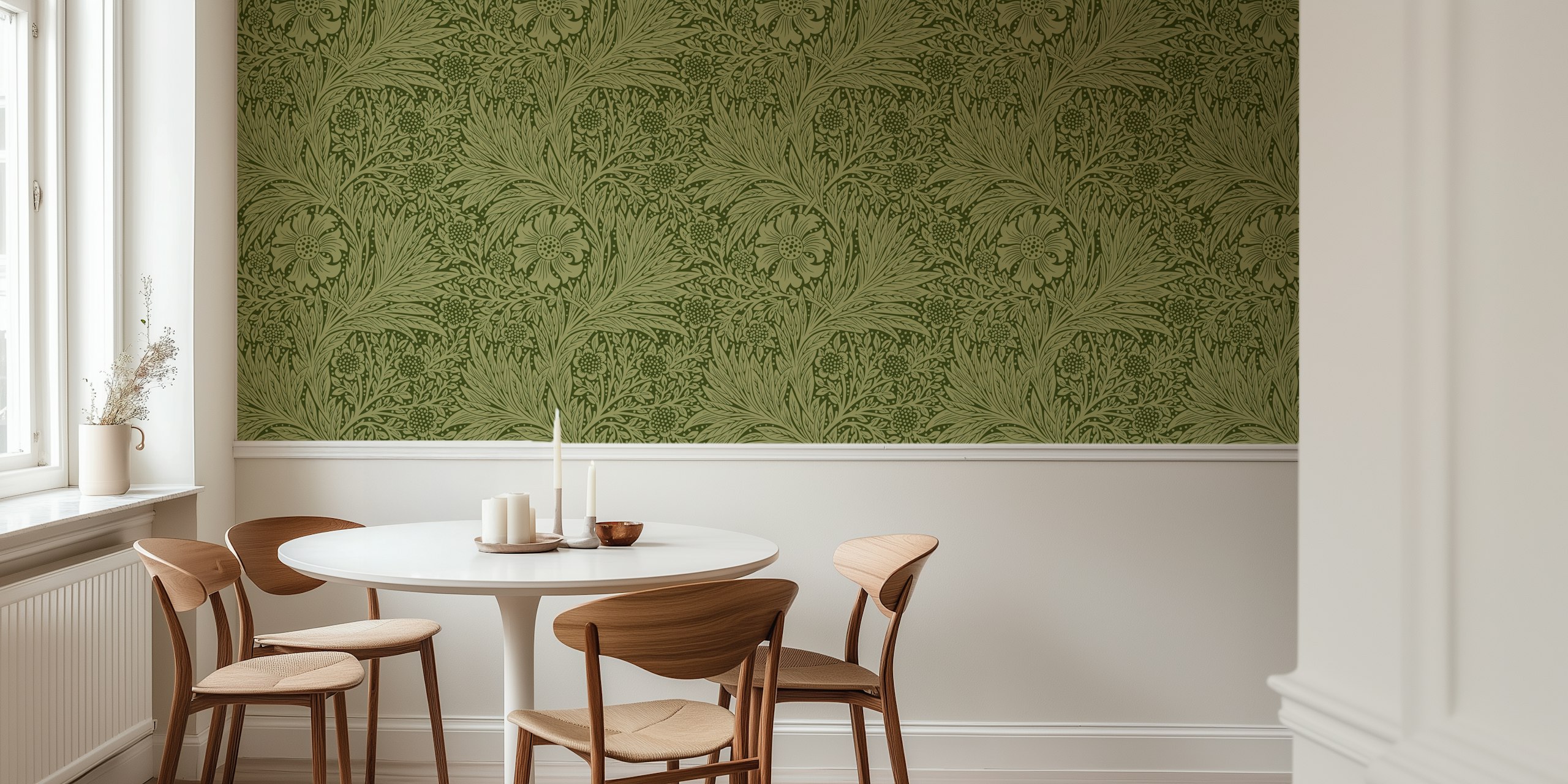 Vintage Victorian Pure Marigold wallpaper i ett rum