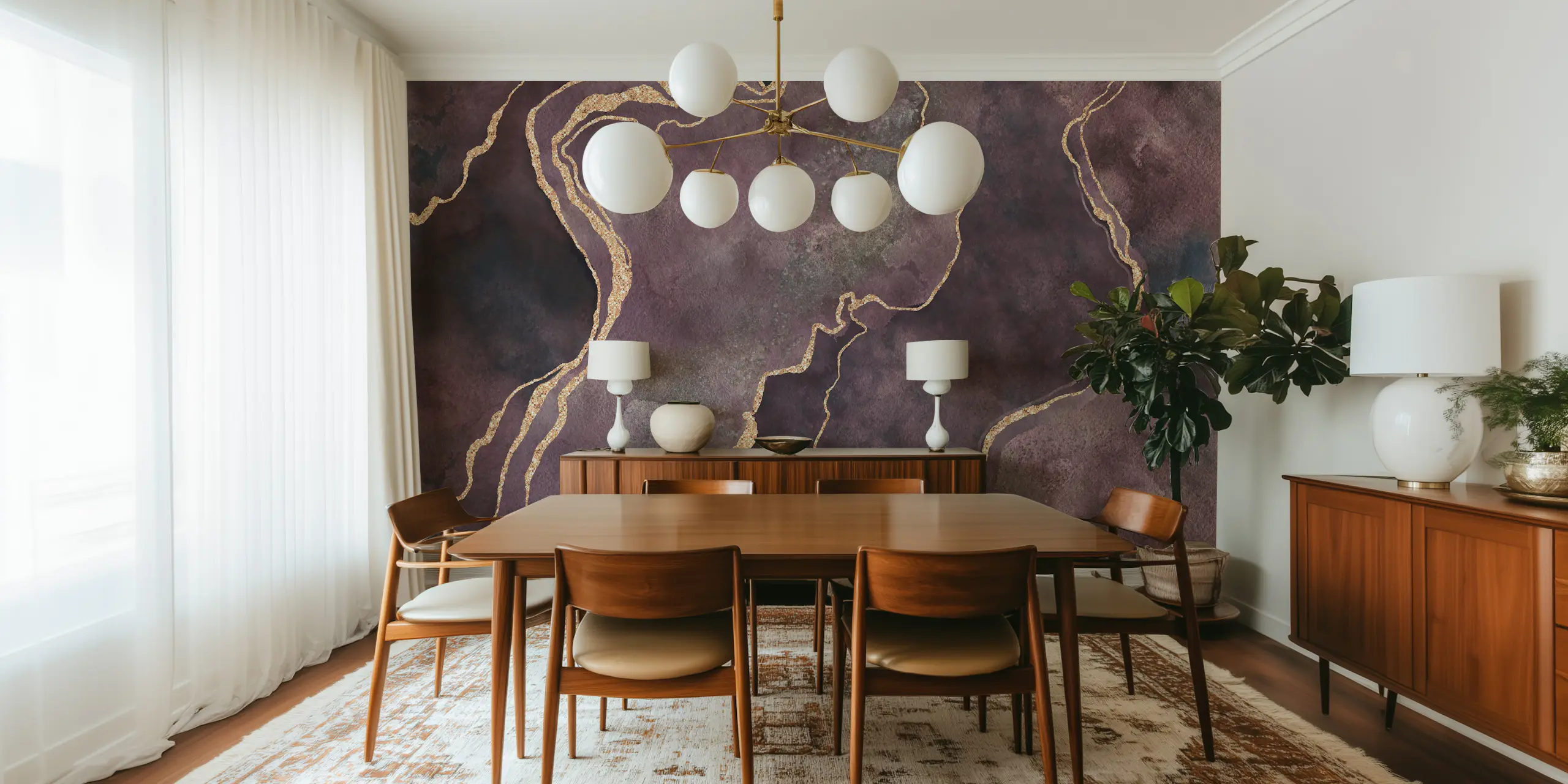 Purple Marble Wallpaper for Glamorous Interiors