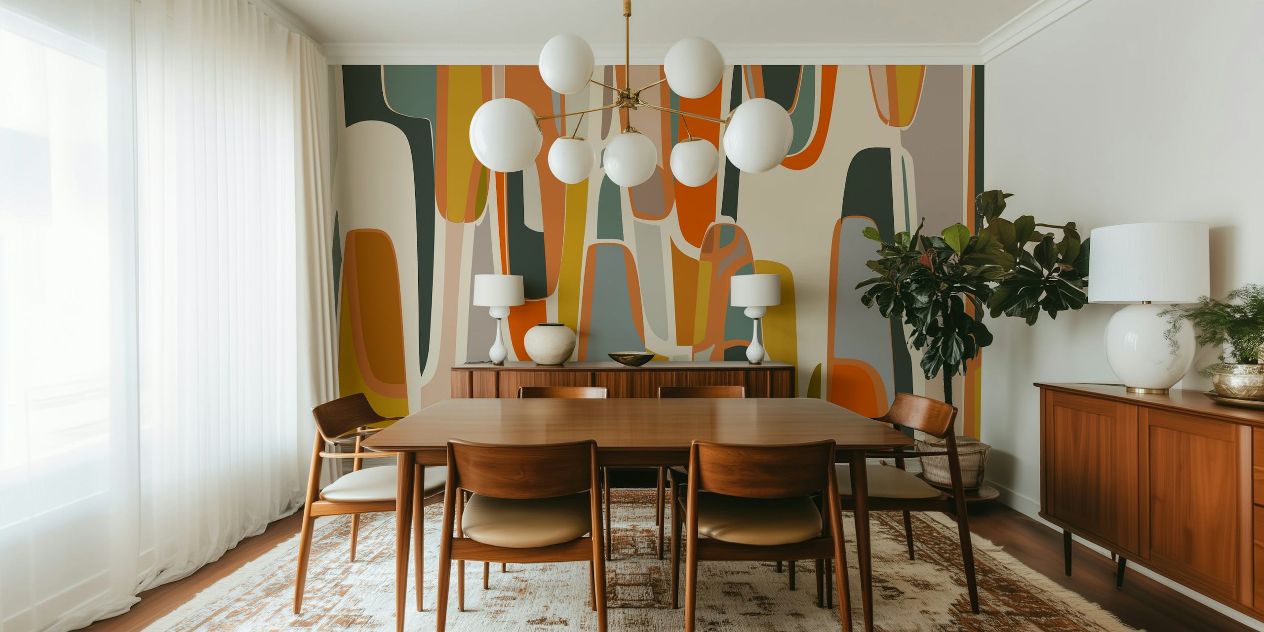 Abstract digital art wallpaper - Rounded Tips wall mural displayed