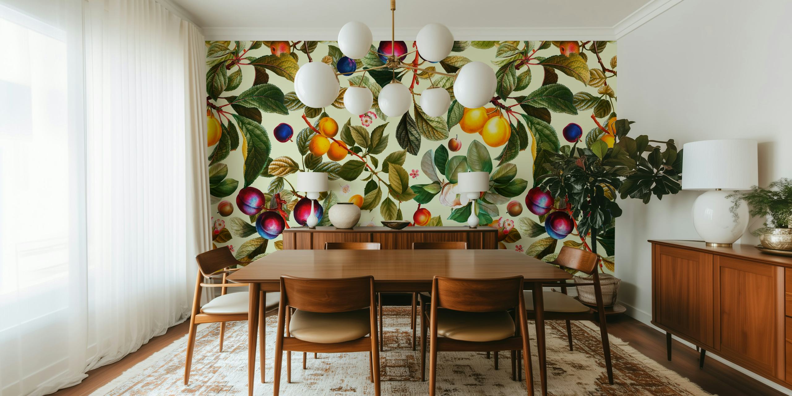 Ταπετσαρία Vintage Fruit Pattern XXI σε ένα δωμάτιο