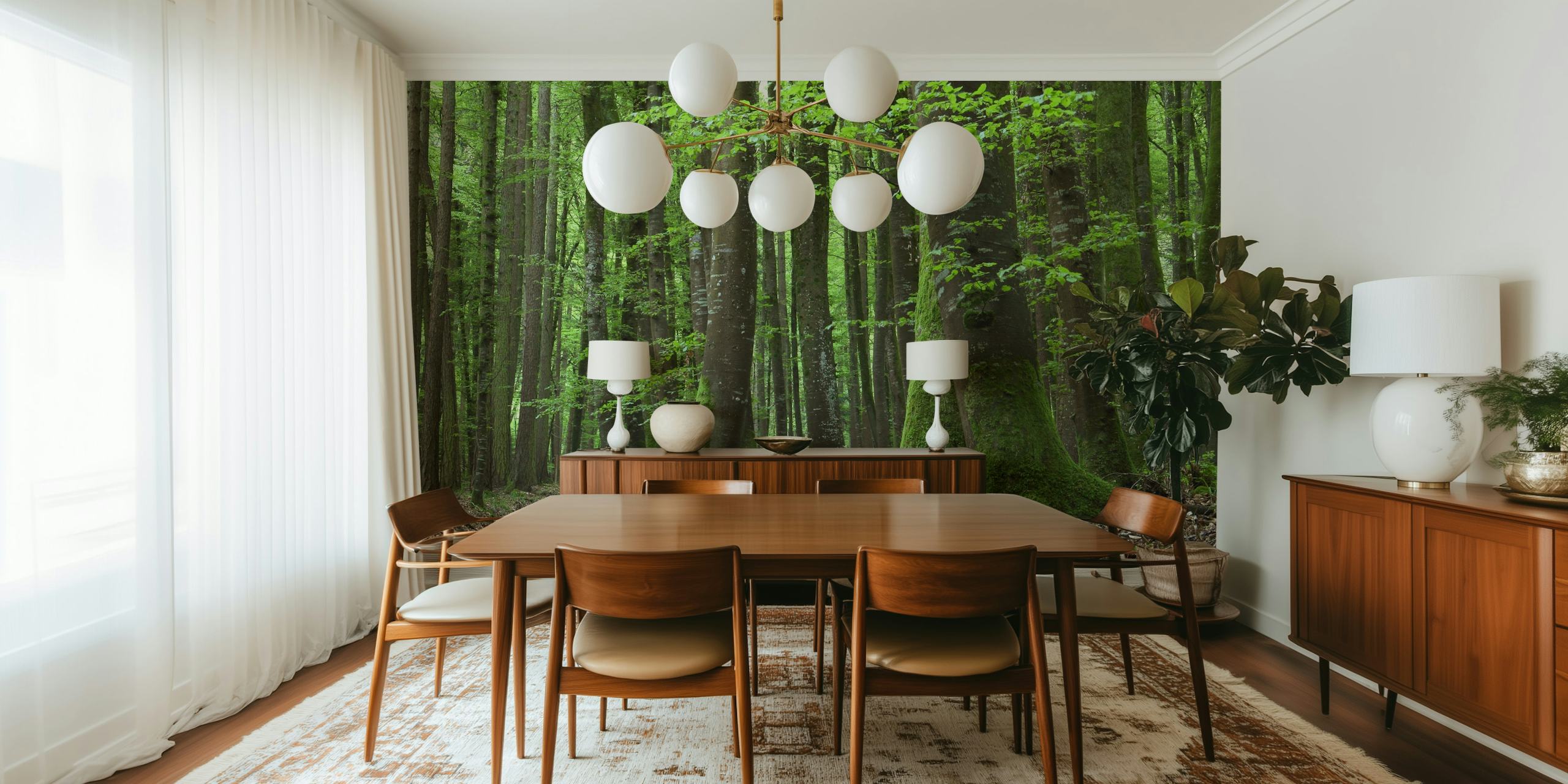 Bohlinger Schlucht forest wall mural with green moss-covered trees