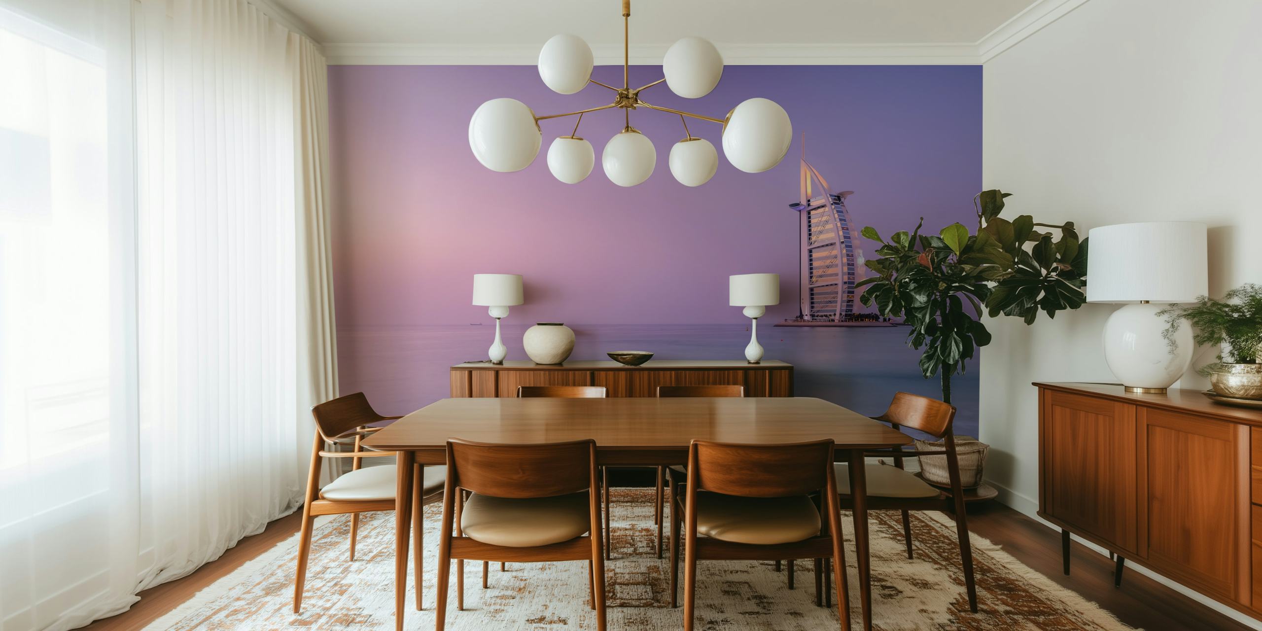 Papel de parede The Iconic Seven em uma configuração de sala