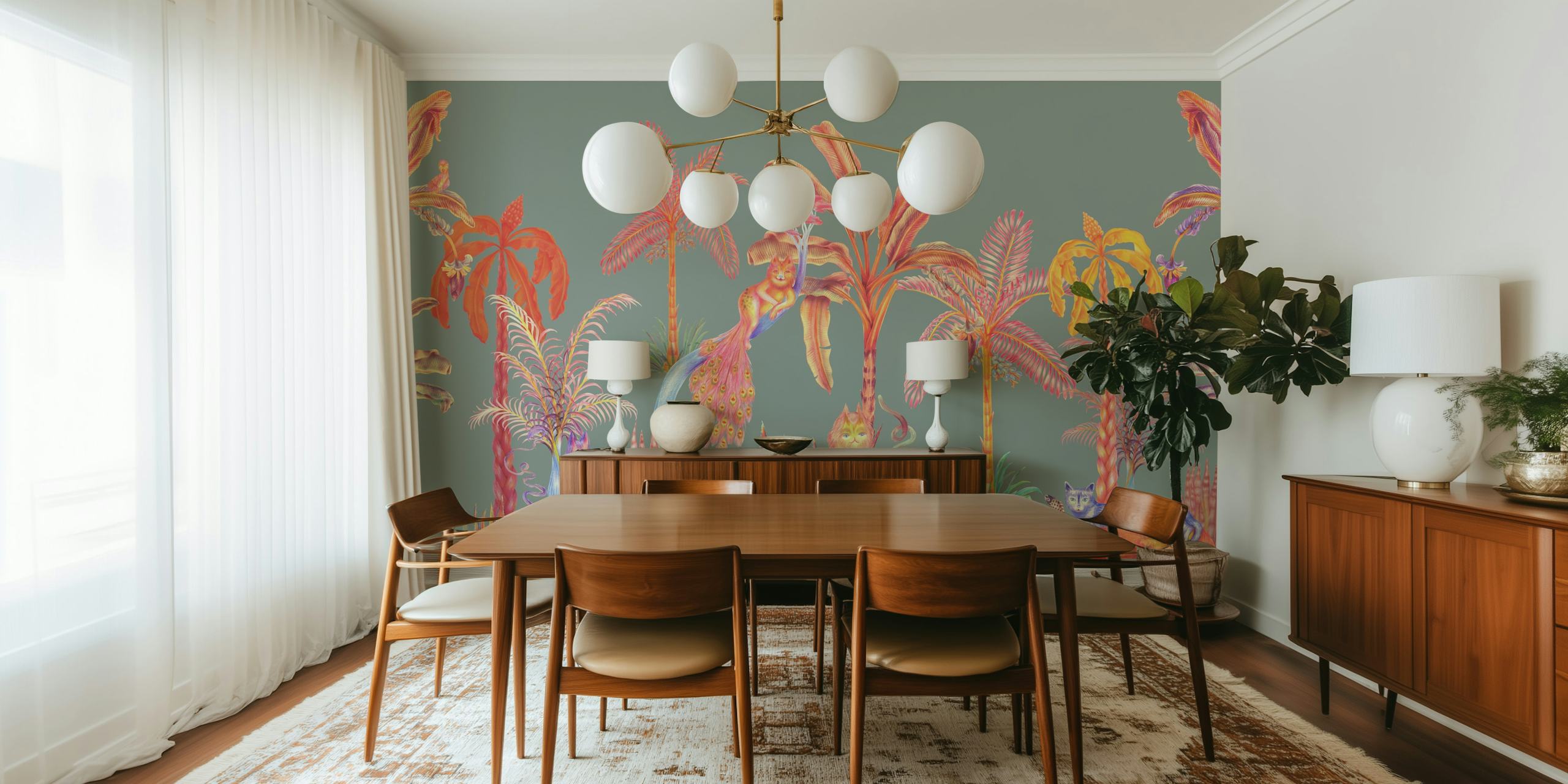 Whimsical Forest Creatures Tapete in einem Raum