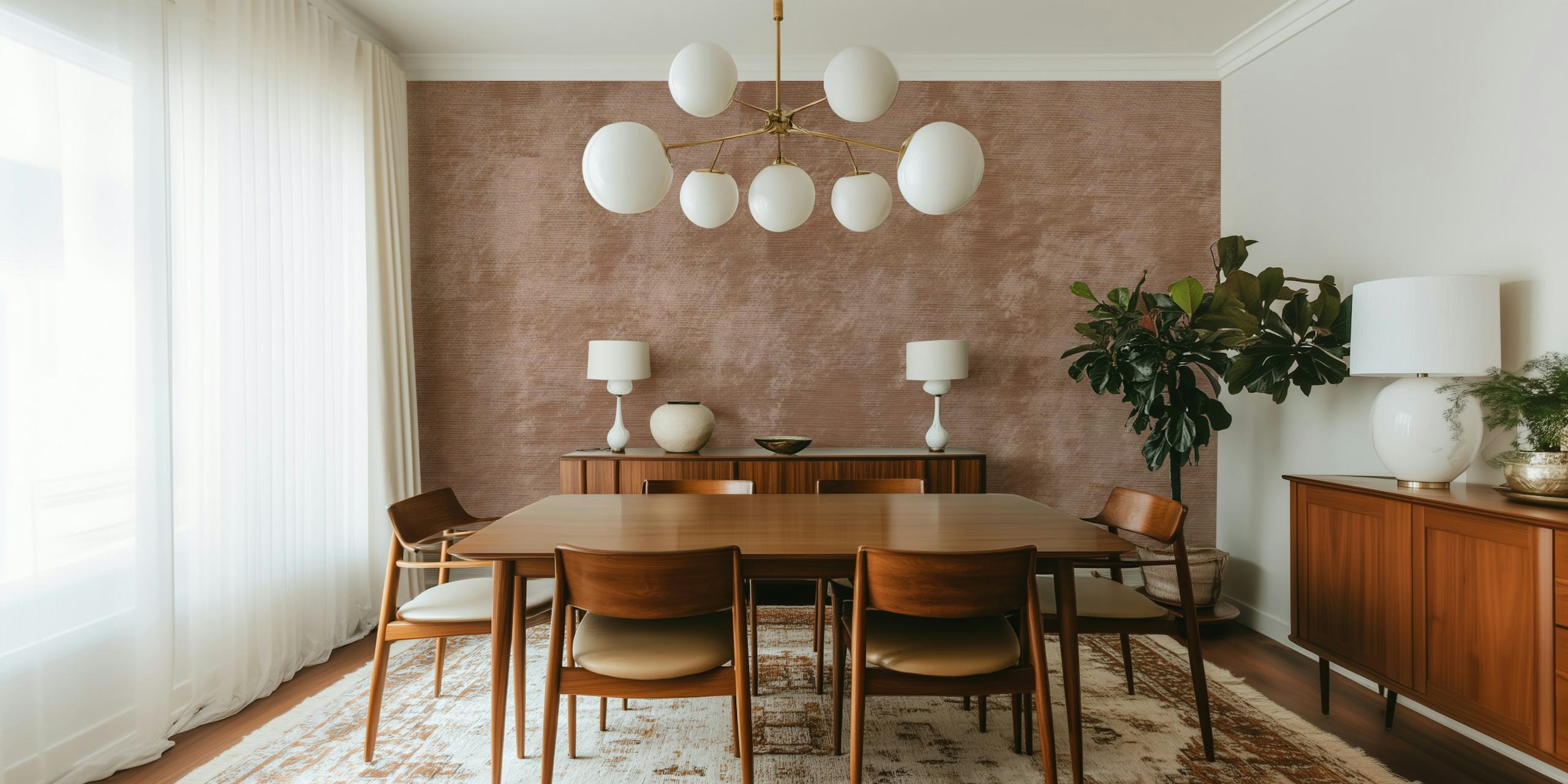 Muted pink textured wallpaper with soft brush strokes