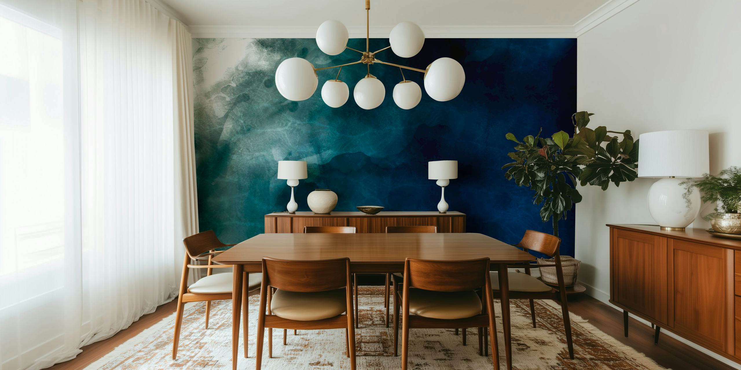 Indigo Aqua Ocean tapet i et rom