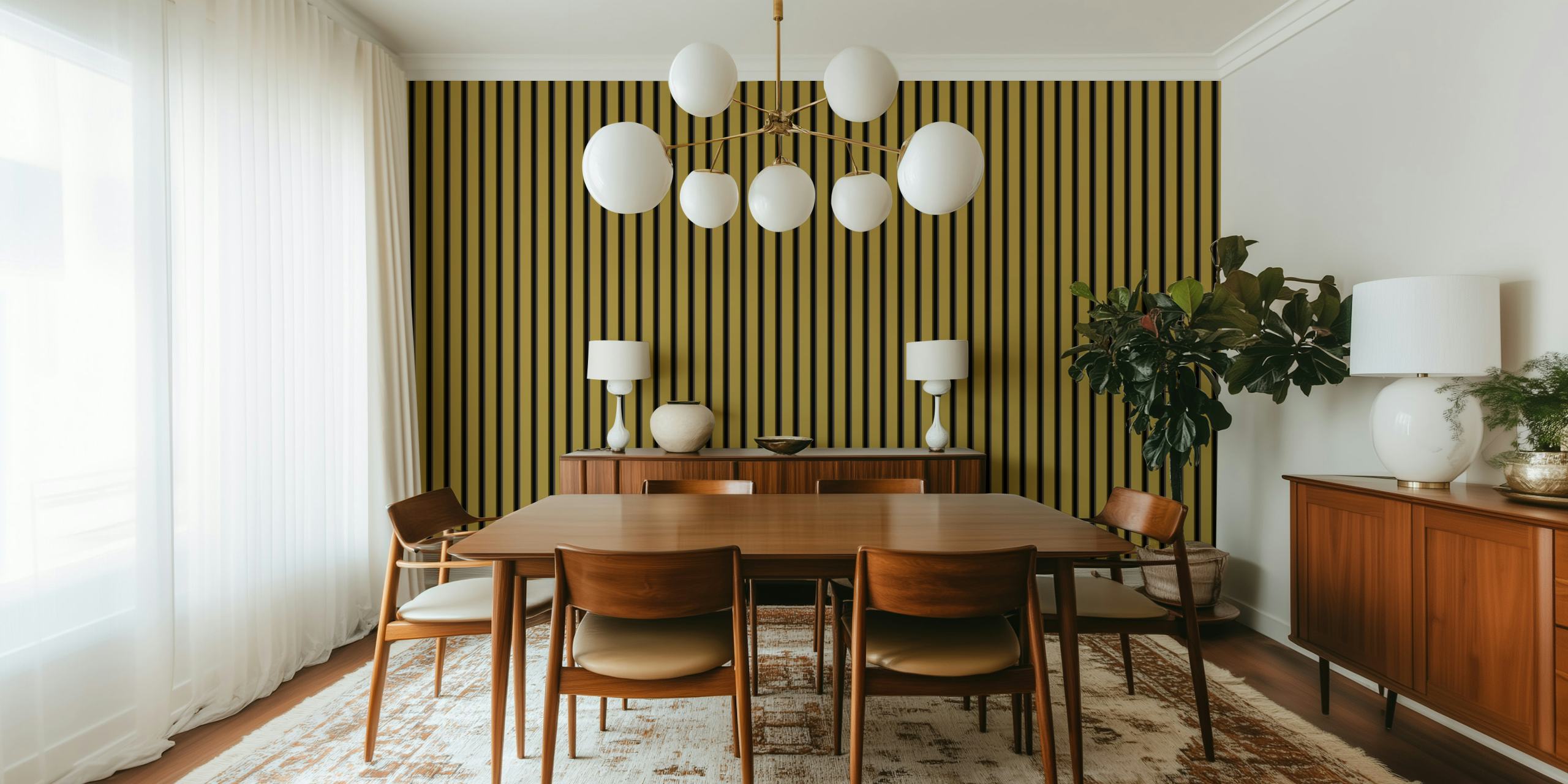 Black and gold striped wallpaper