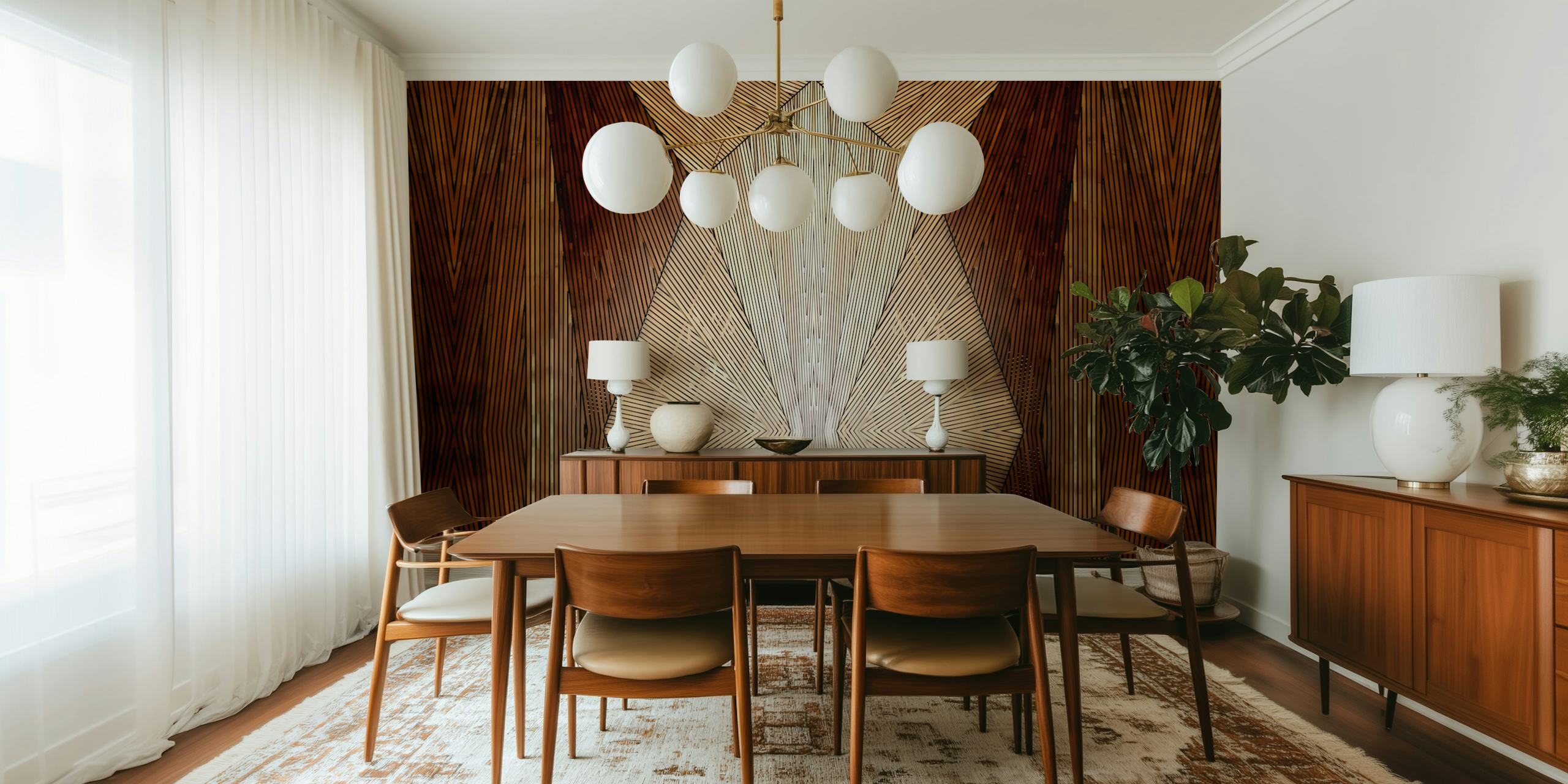 Art Deco Geometric Decor wallpaper in a room
