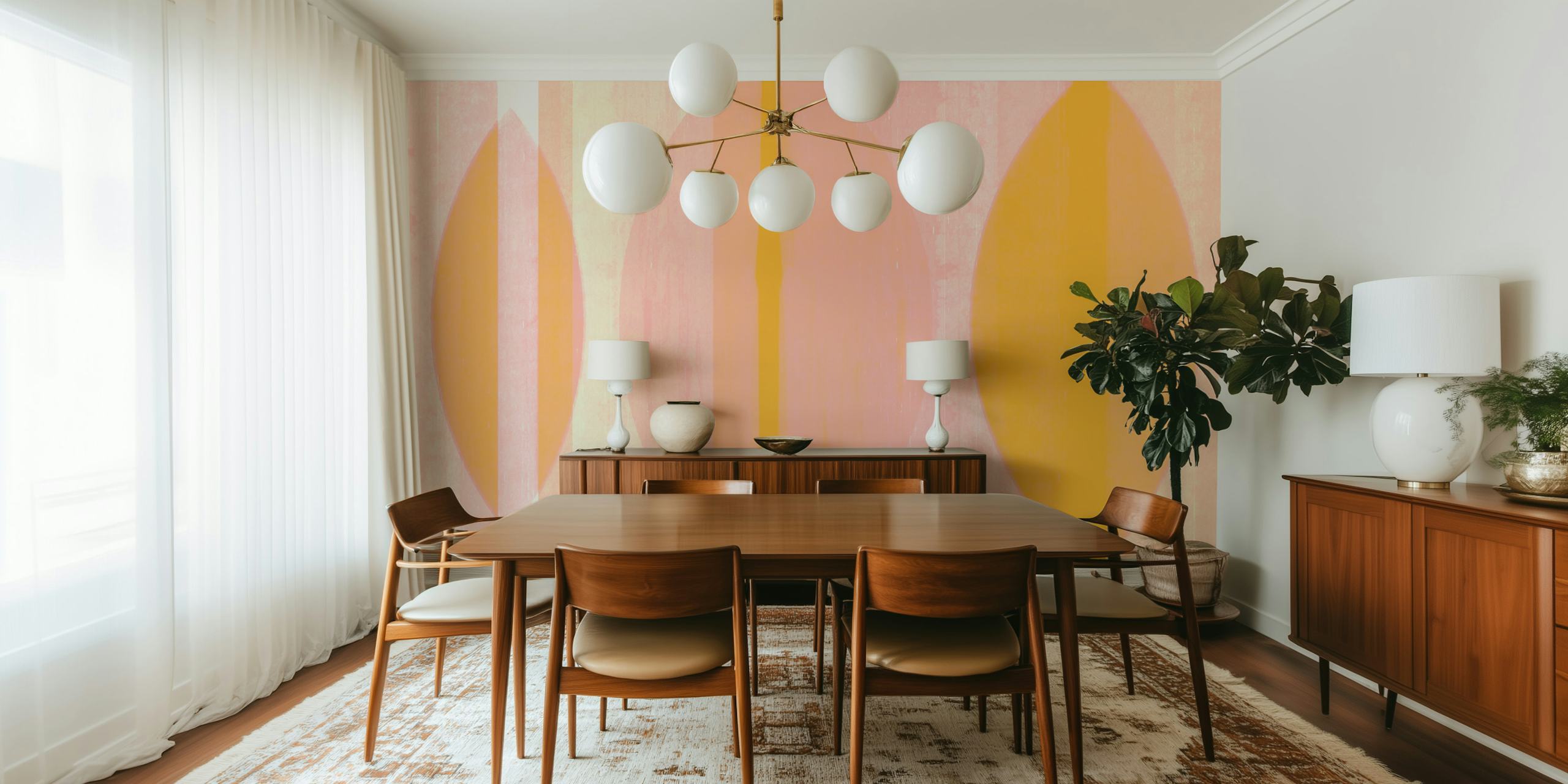 Golden Blush Canvas tapet i et rum