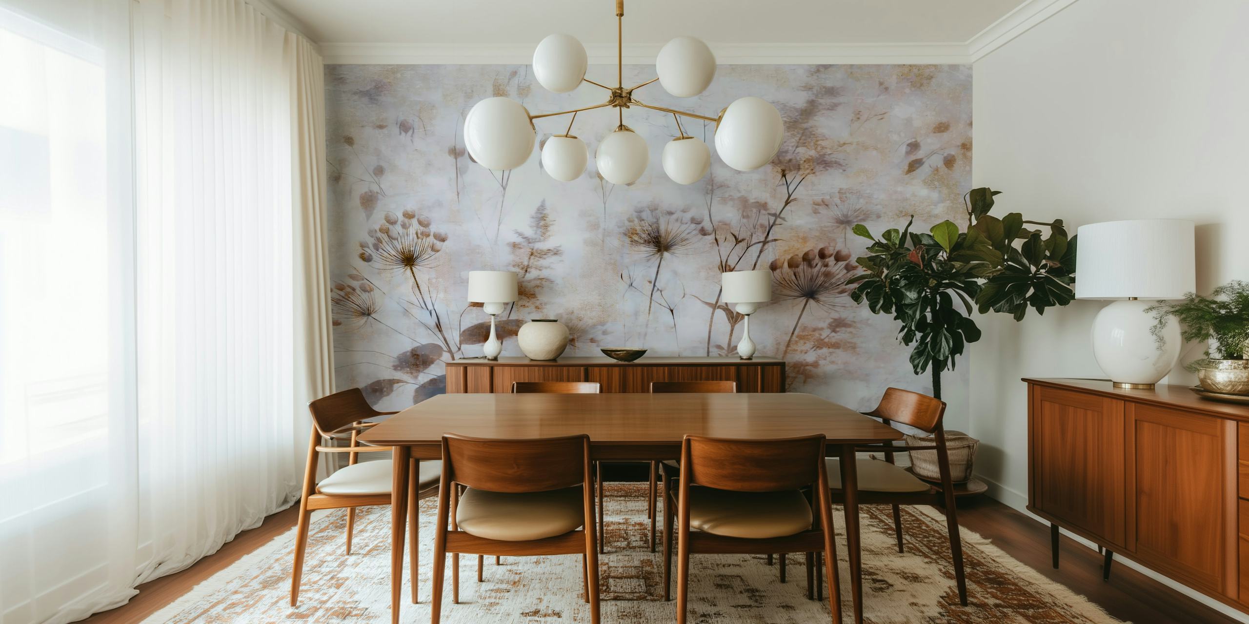 Ethereal Botanic Dreams wallpaper in a room