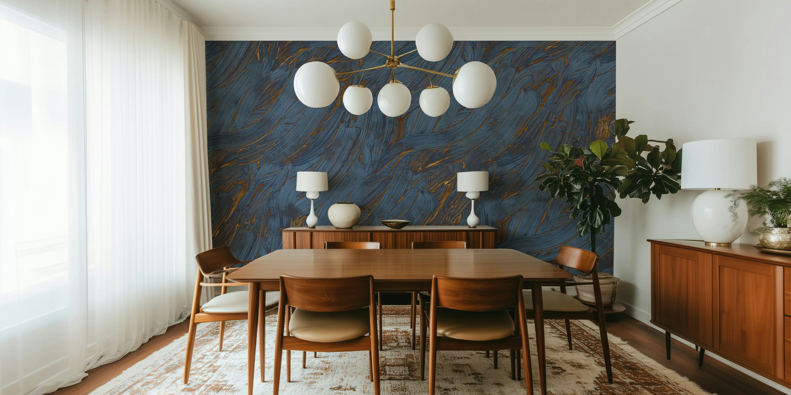 Indigo Gold Elegance tapet i et rom