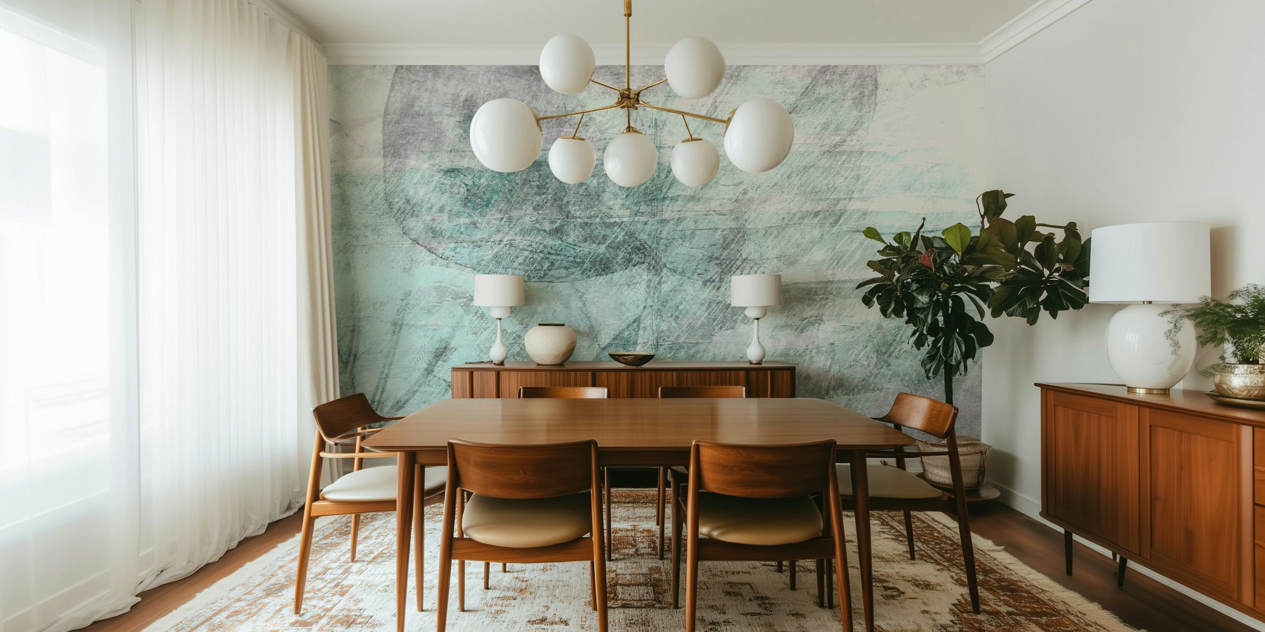 Papier peint Leaf Dream affiché dans une pièce