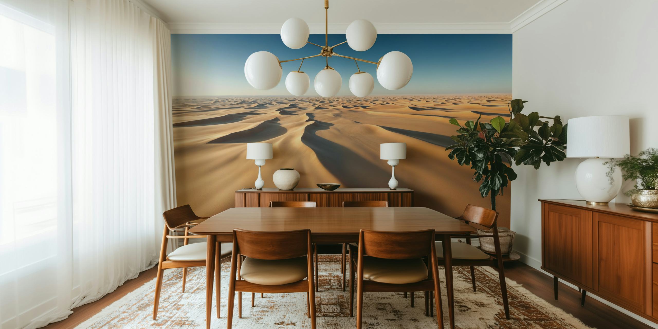Papel de parede Sand Dunes Horizon em um quarto
